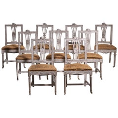 Nine Almost Similar Gustavian Chairs, 20th C