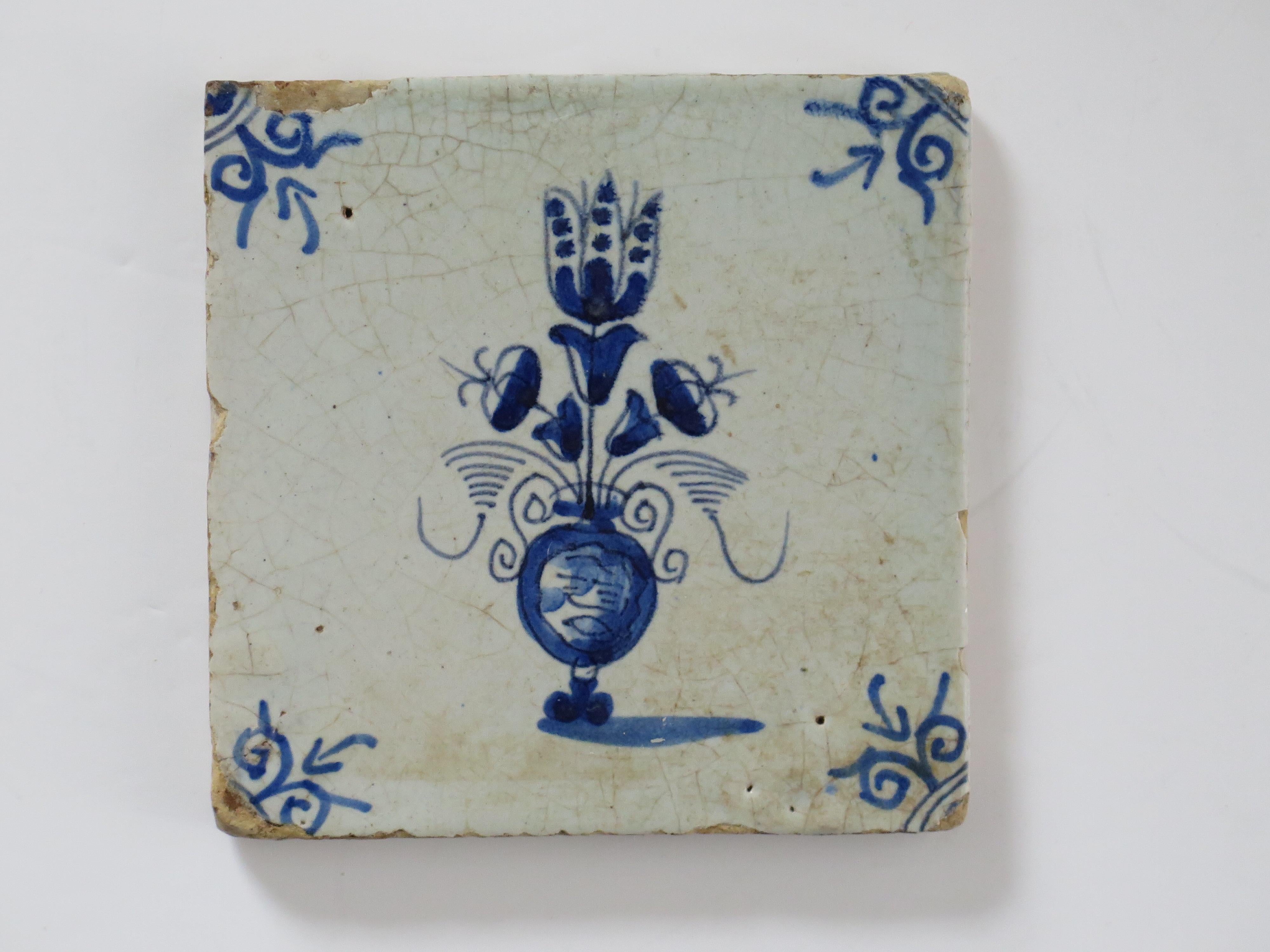 NINE antique Delft Wall Tiles Blue & White scenes,  Netherlands mainly 18th C For Sale 4