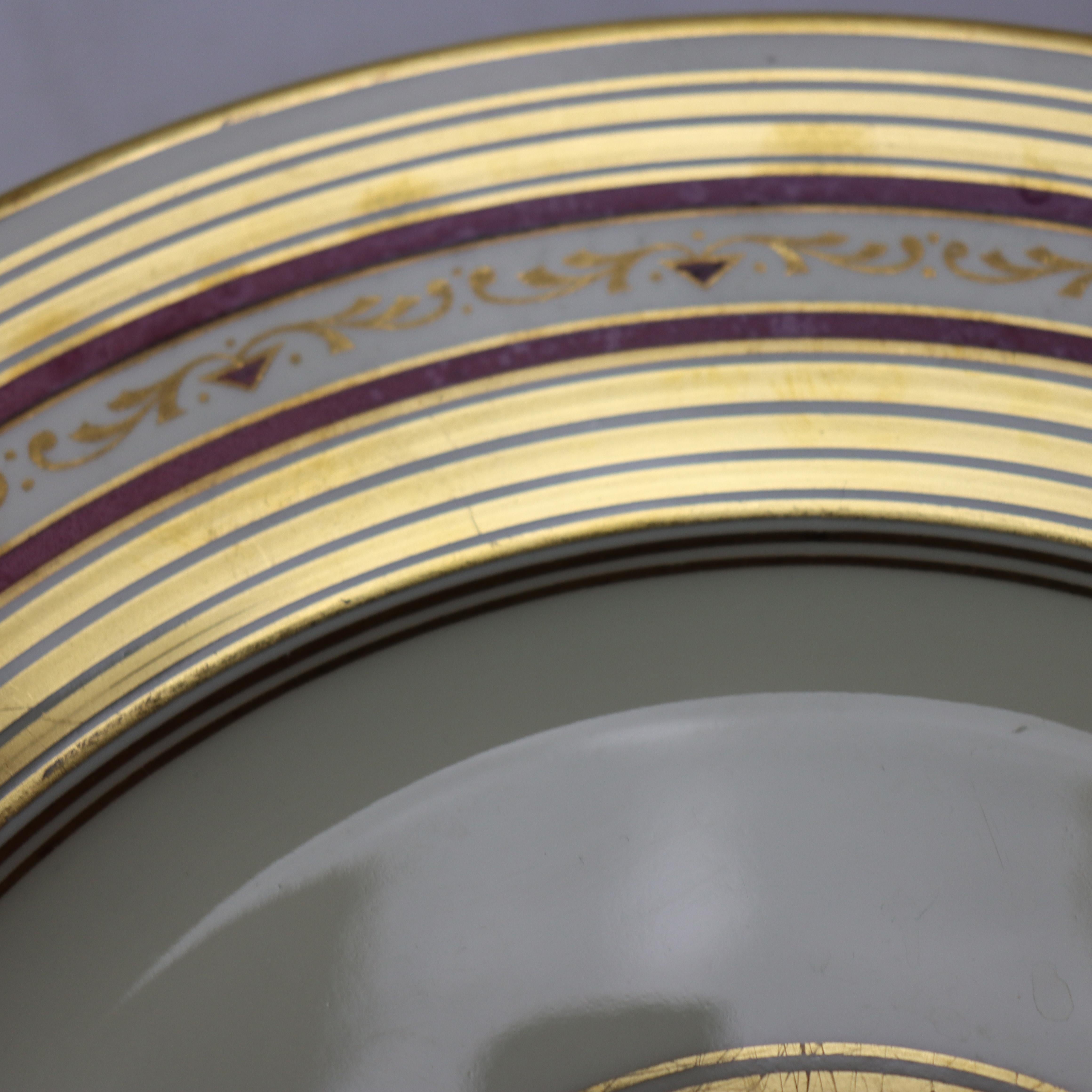 Nine Antique German Hutschenreuther Porcelain Plates Signed C1920 1