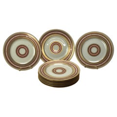 Nine Antique German Hutschenreuther Porcelain Plates Signed C1920