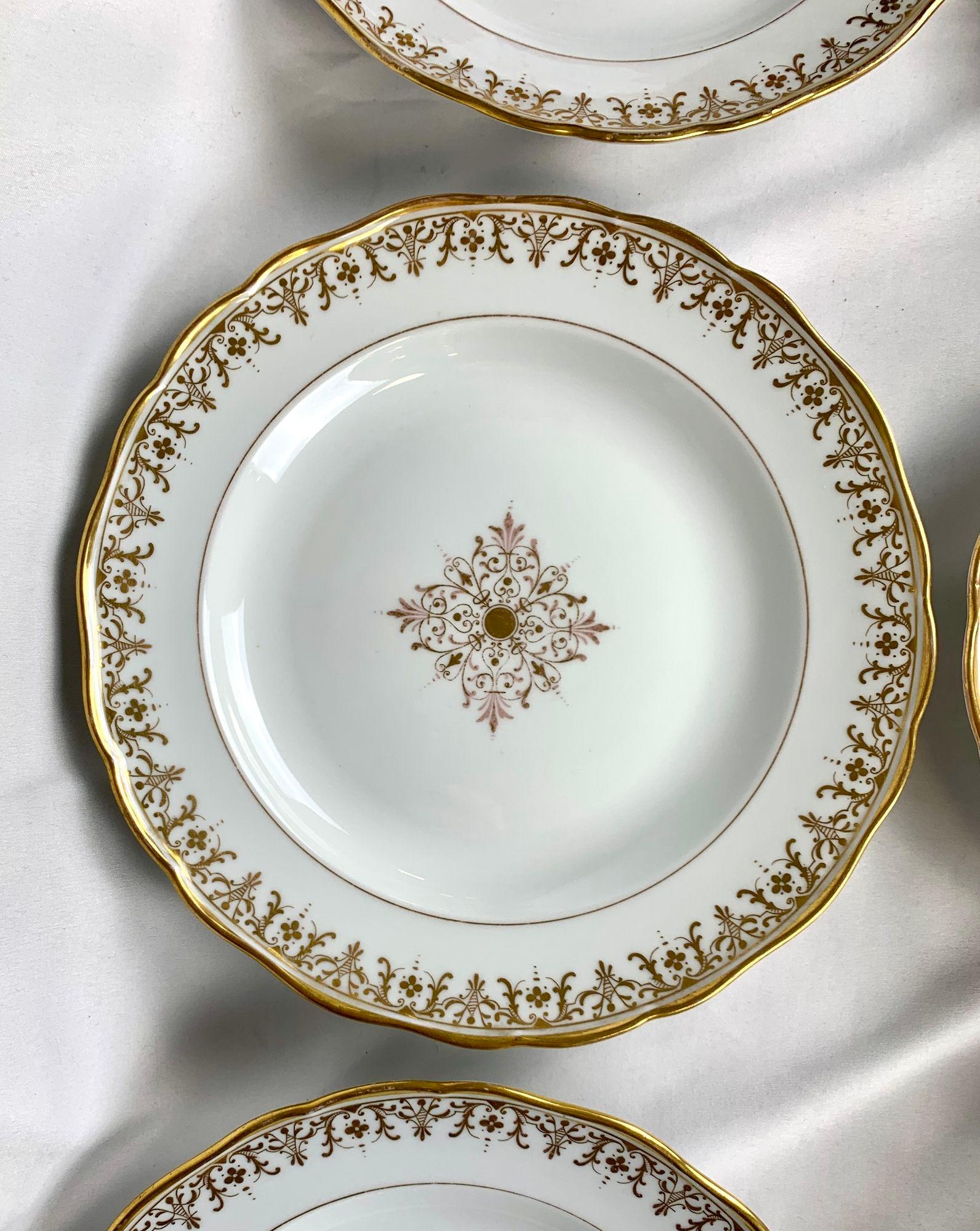 Francese Nove piatti antichi di Meissen Porcelain Germania Circa 1840
