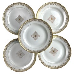 Nove piatti antichi di Meissen Porcelain Germania Circa 1840