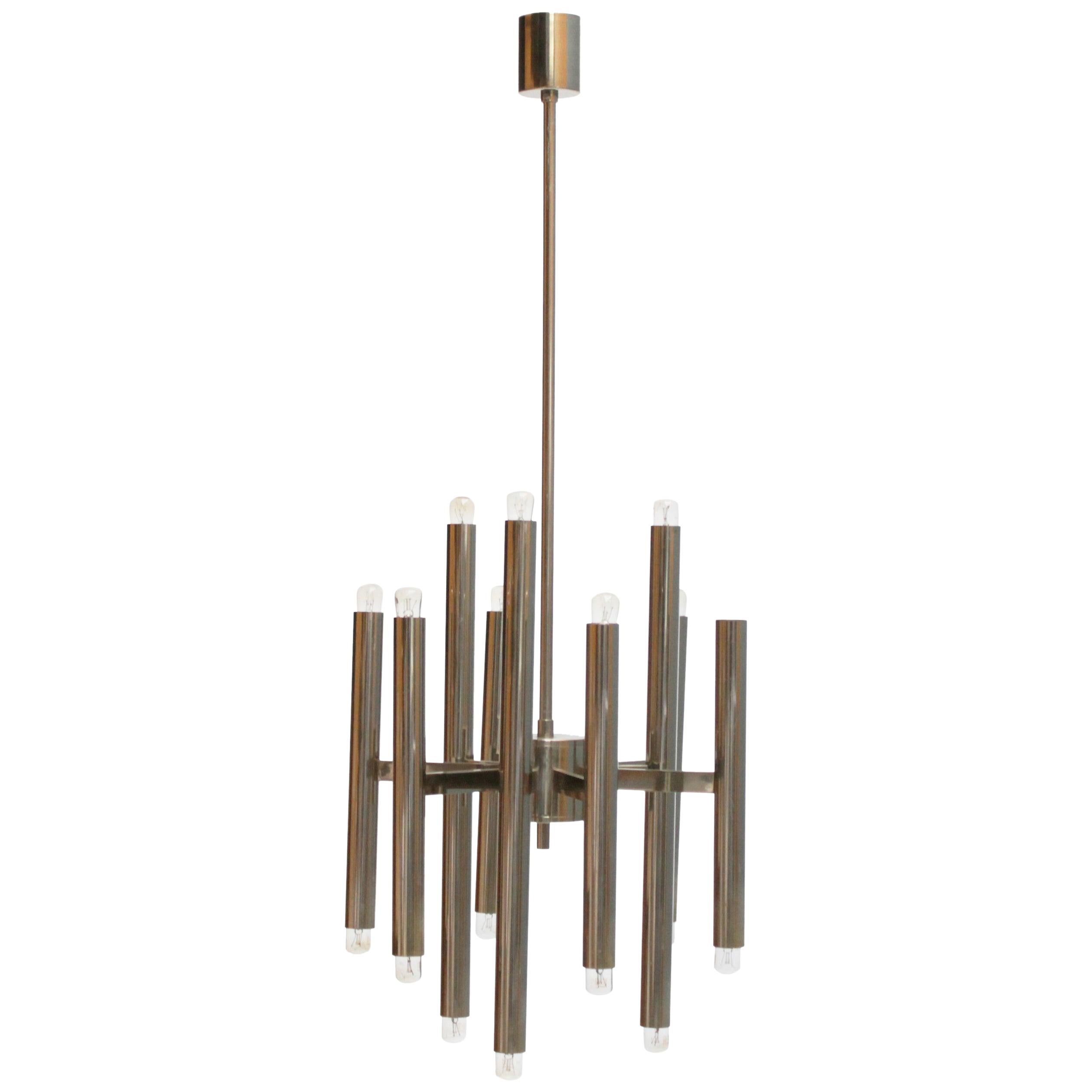 Nine-Arm Modernist Chandelier by Sciolari for Boulanger For Sale