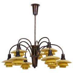 Nine-Armed Cascade Chandelier by Poul Henningsen