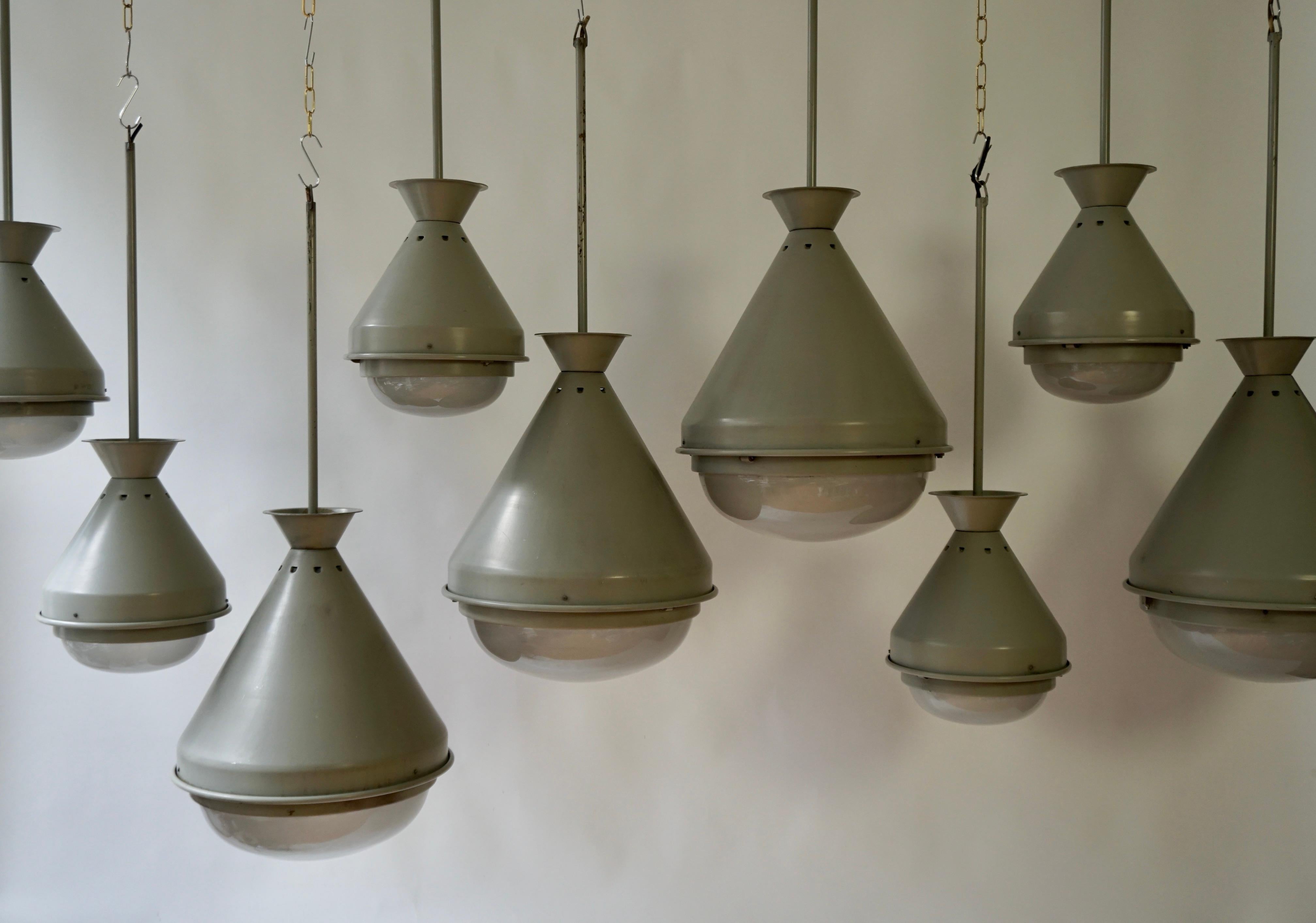 Industrial Nine Art Deco Style Ceiling Lights, Chandelier For Sale