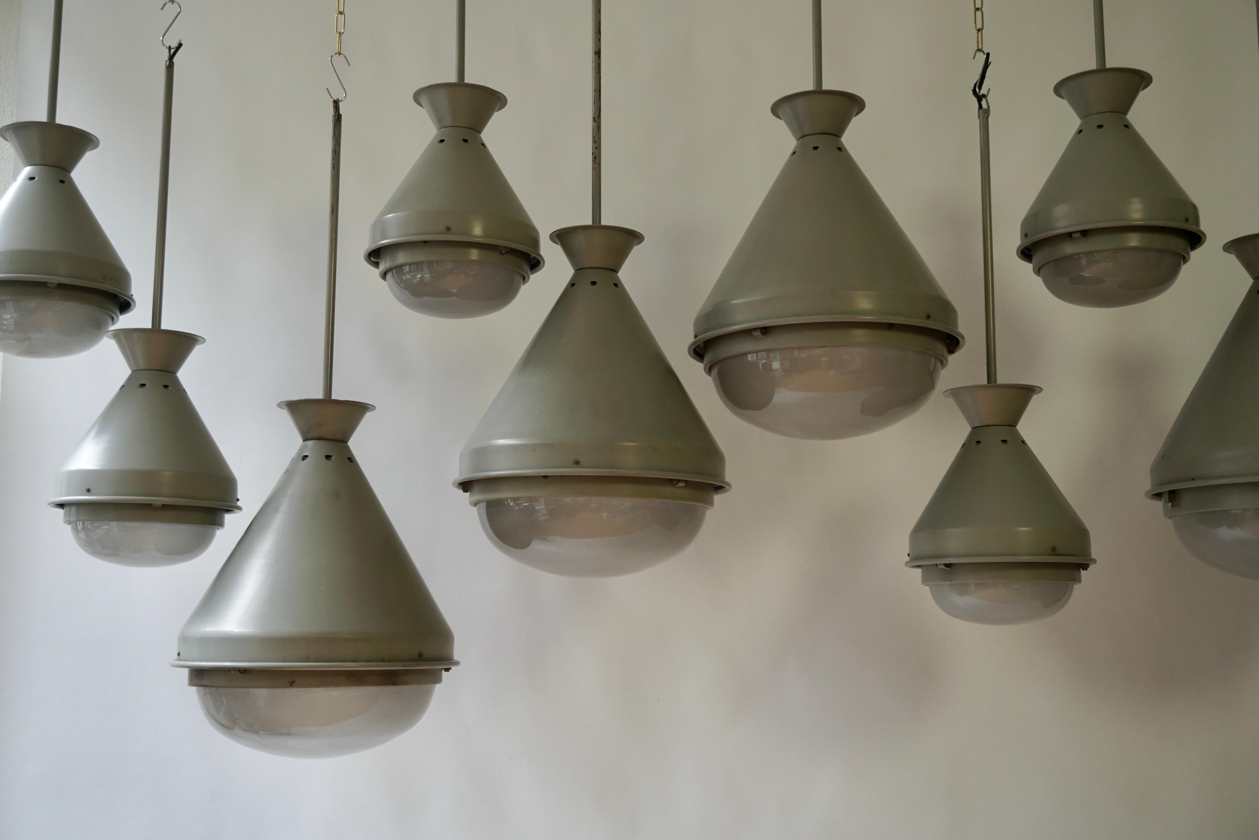 Italian Nine Art Deco Style Ceiling Lights, Chandelier For Sale