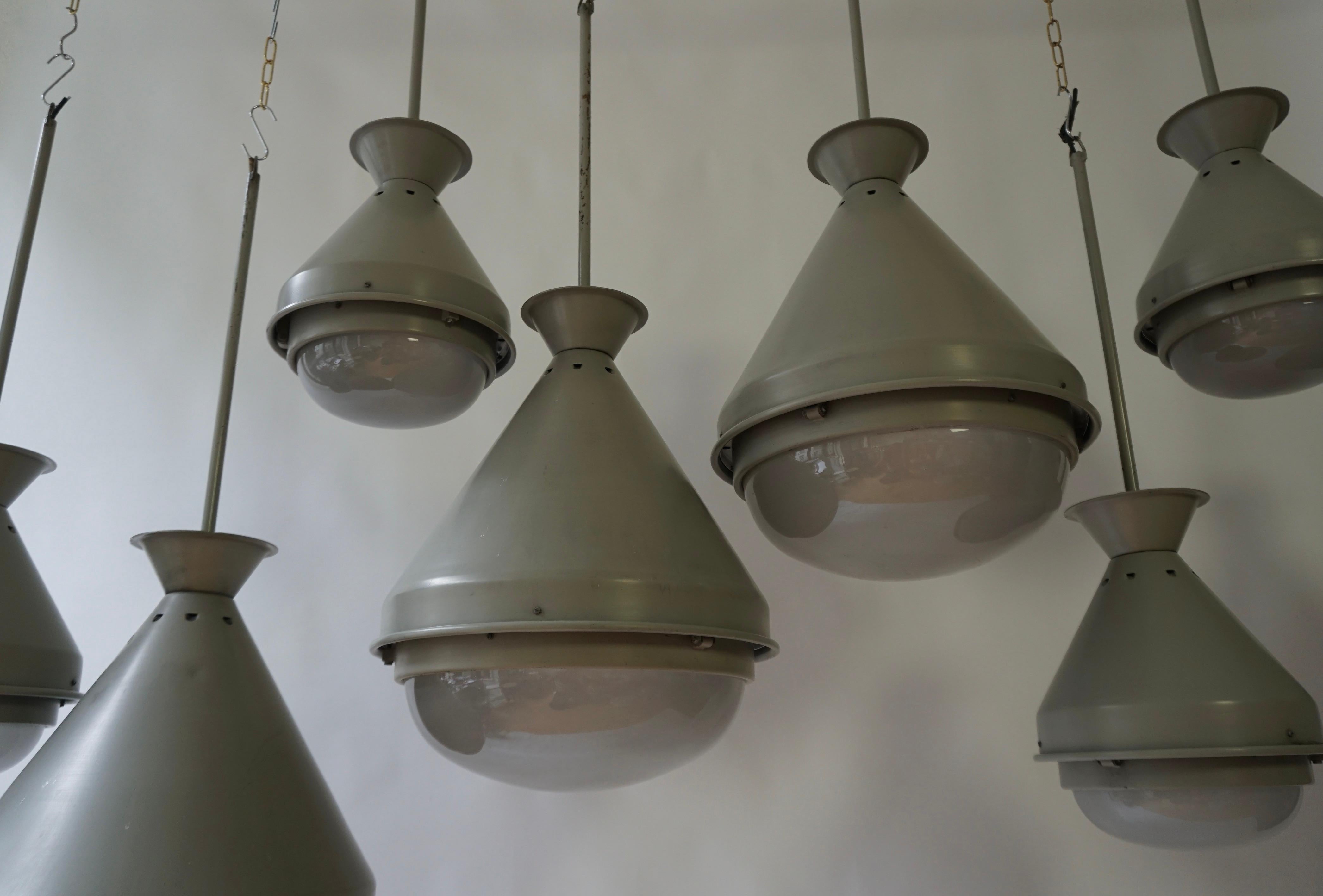 20th Century Nine Art Deco Style Ceiling Lights, Chandelier For Sale