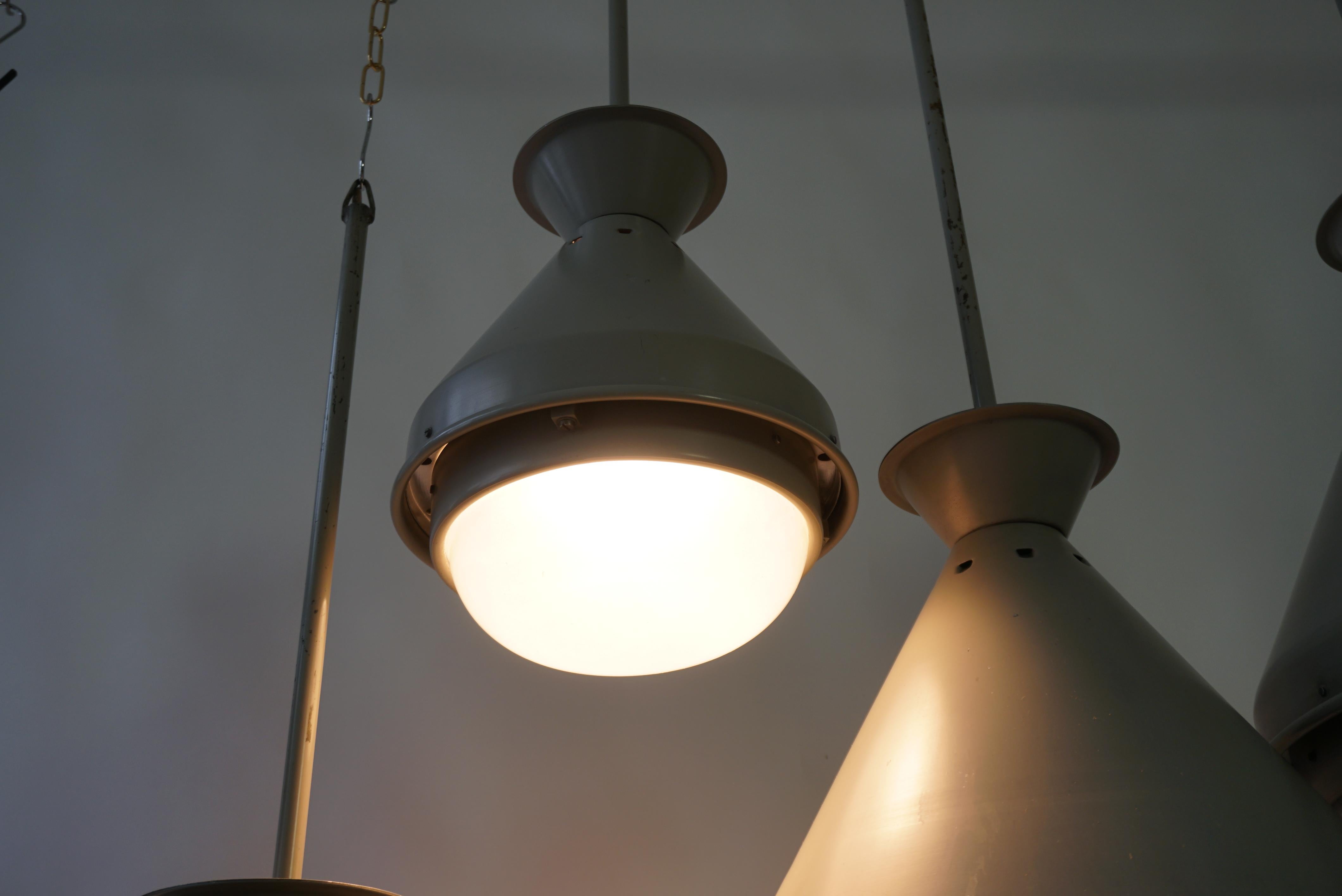 Metal Nine Art Deco Style Ceiling Lights, Chandelier For Sale