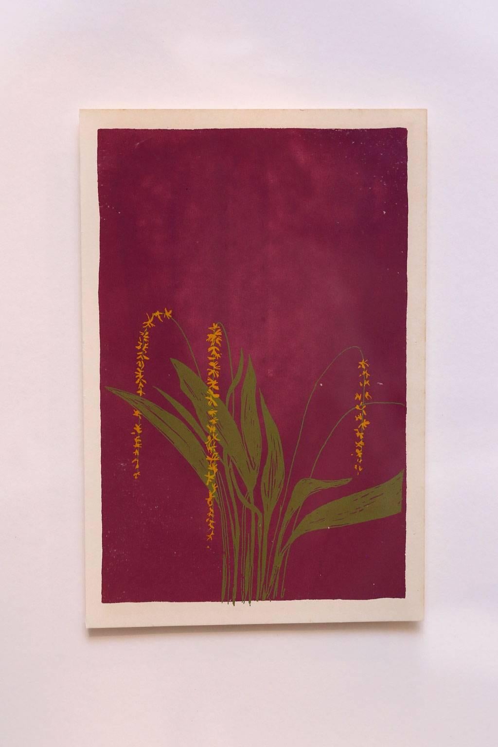 Nine Colorful Orchid Serigraphs 10