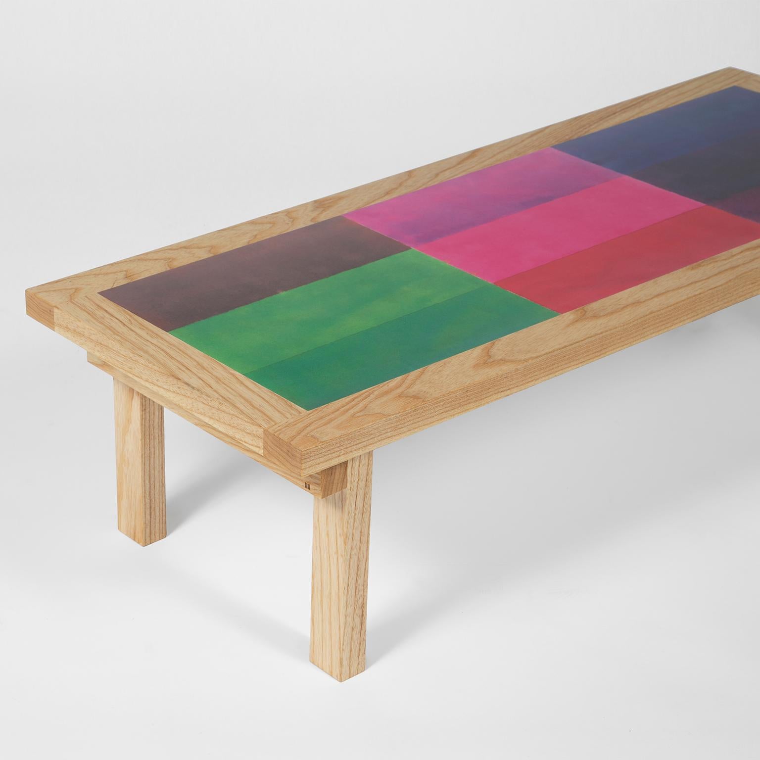 Ash Nine Colored Blocks Table by DANAD Design 'Robyn Denny' For Sale