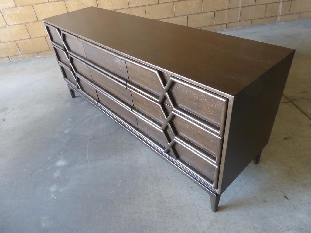 Oak Nine Drawer Chest by American of Martinsville, circa 1950s For Sale