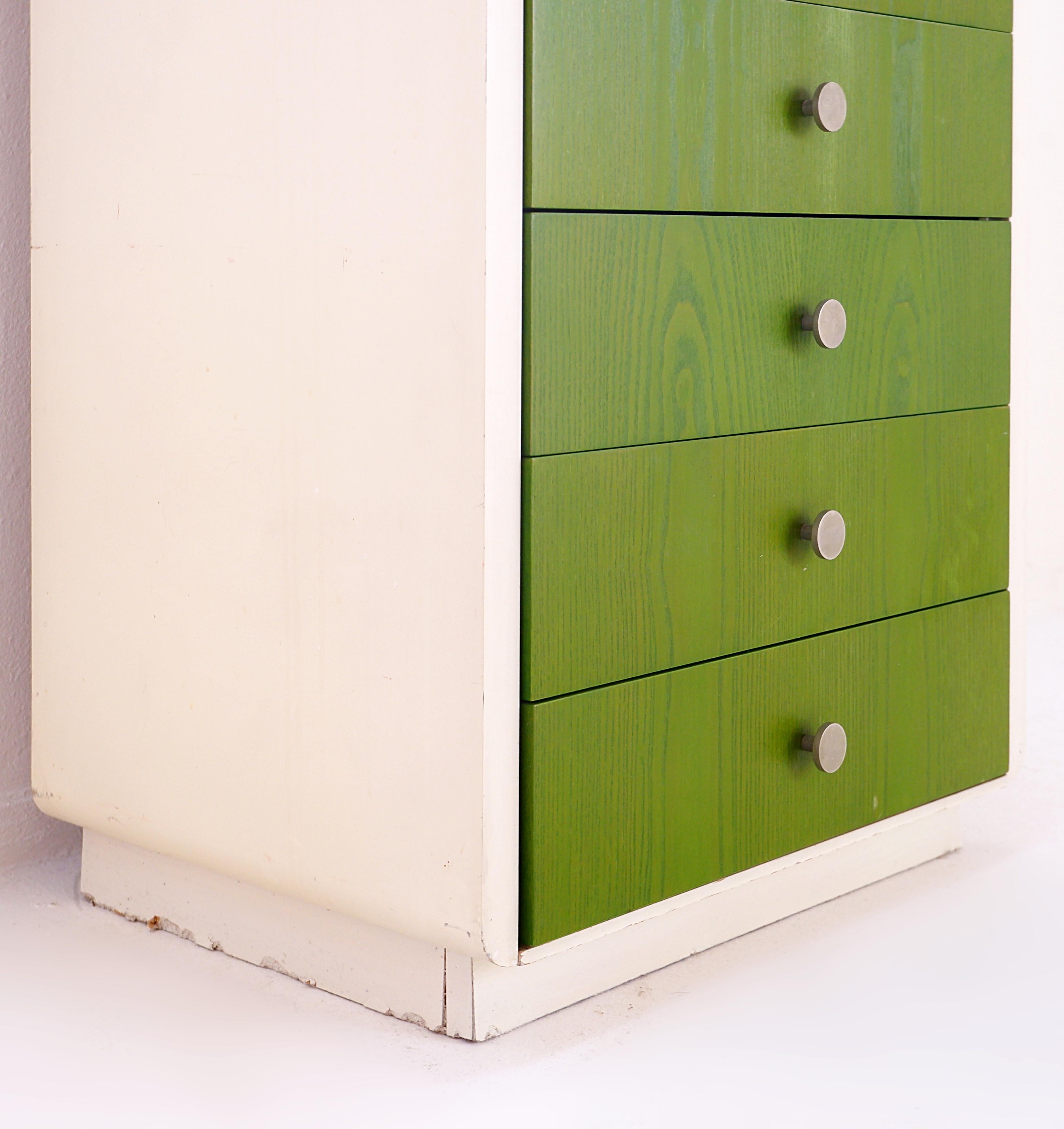 Metal Nine-drawer column - 1980s For Sale