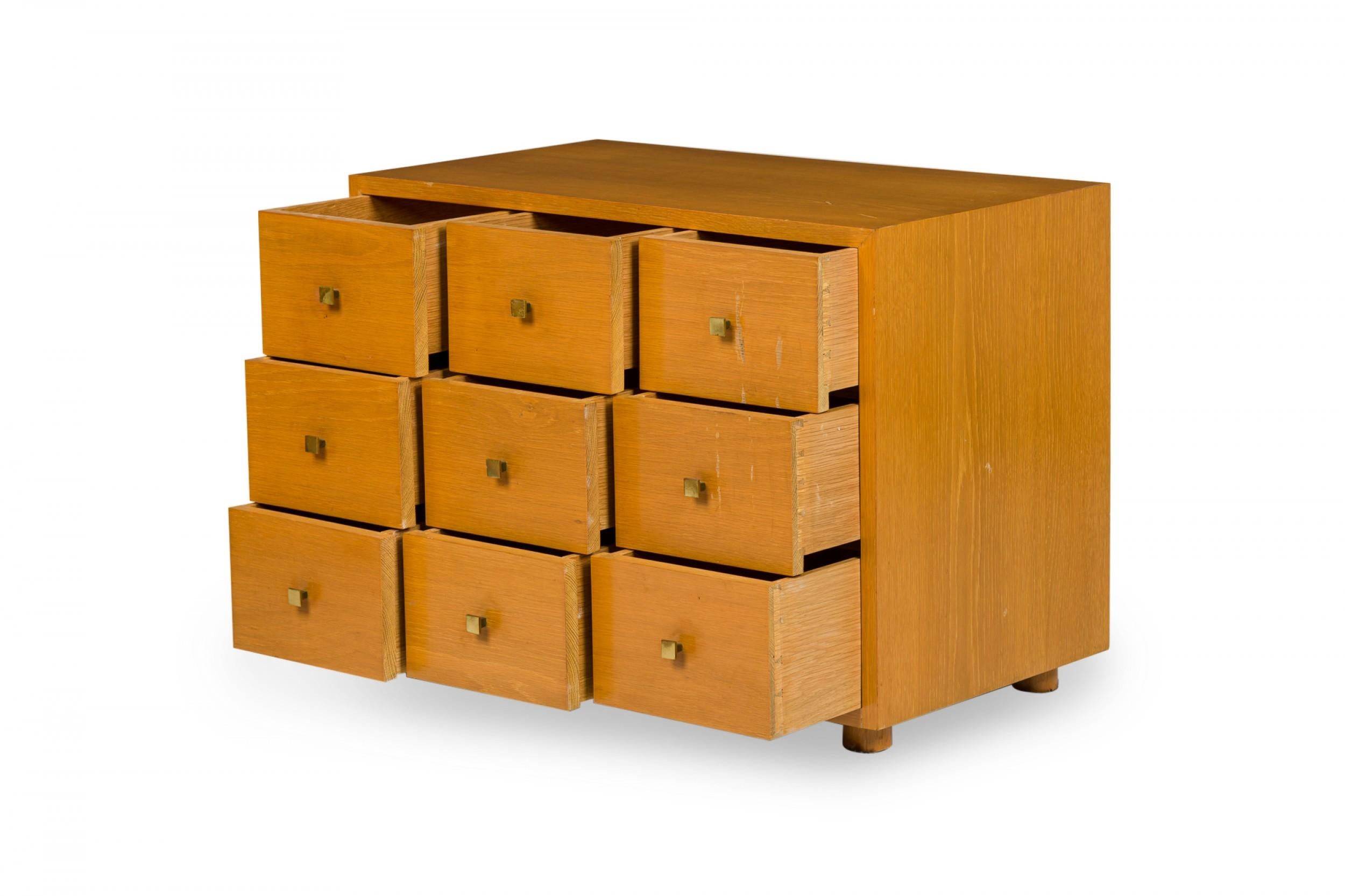 20th Century Nine Drawer Maple Commode / Nightstand For Sale
