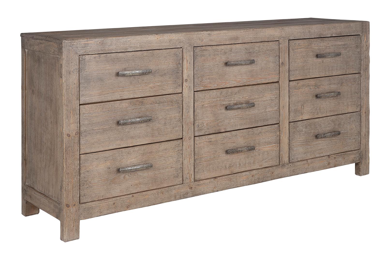 Neun Schubladen Kommode aus Ulmenholz (Holz) im Angebot