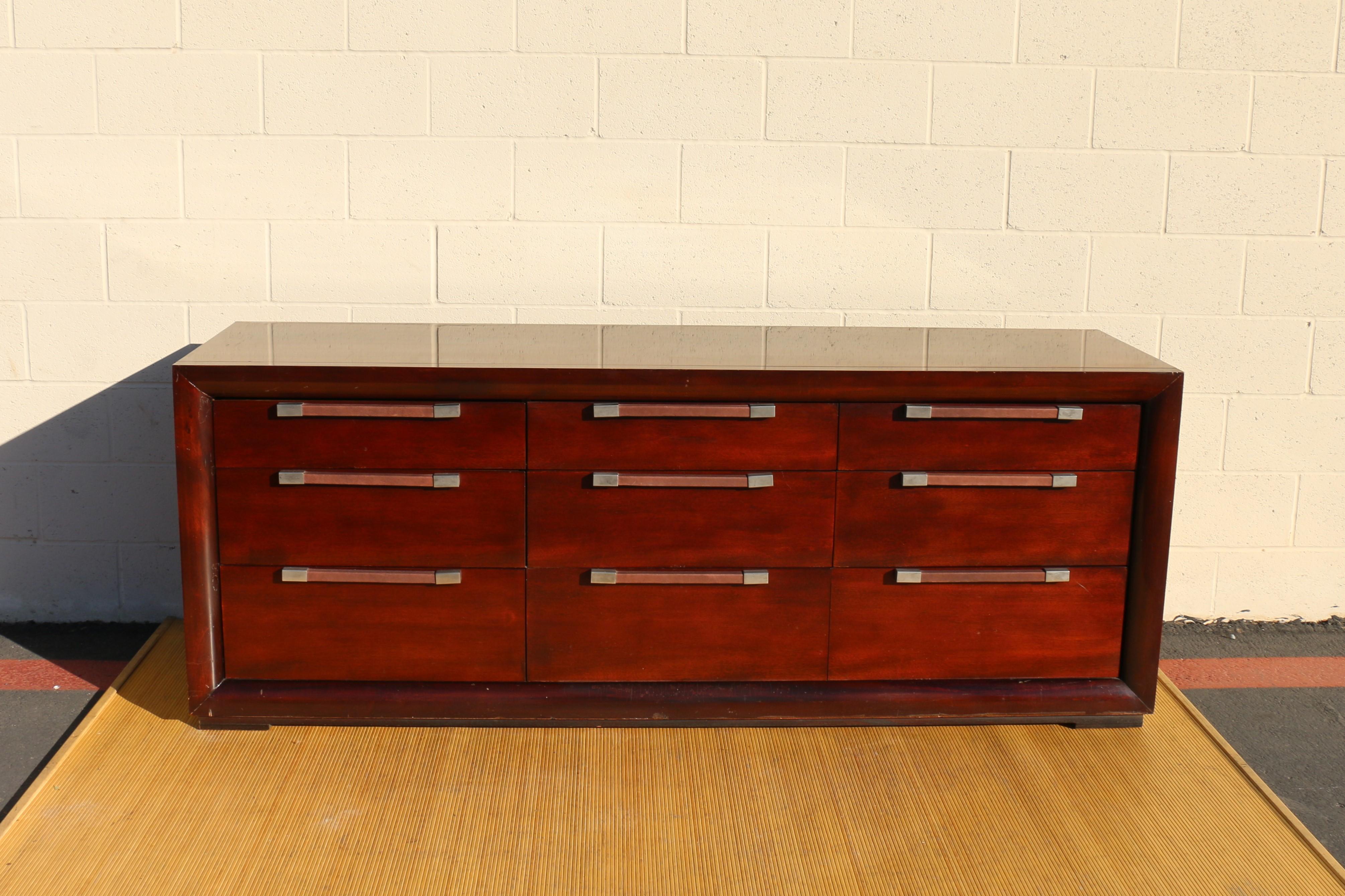 American Nine Drawers Dresser by Polo Ralph Lauren Art Deco Style For Sale