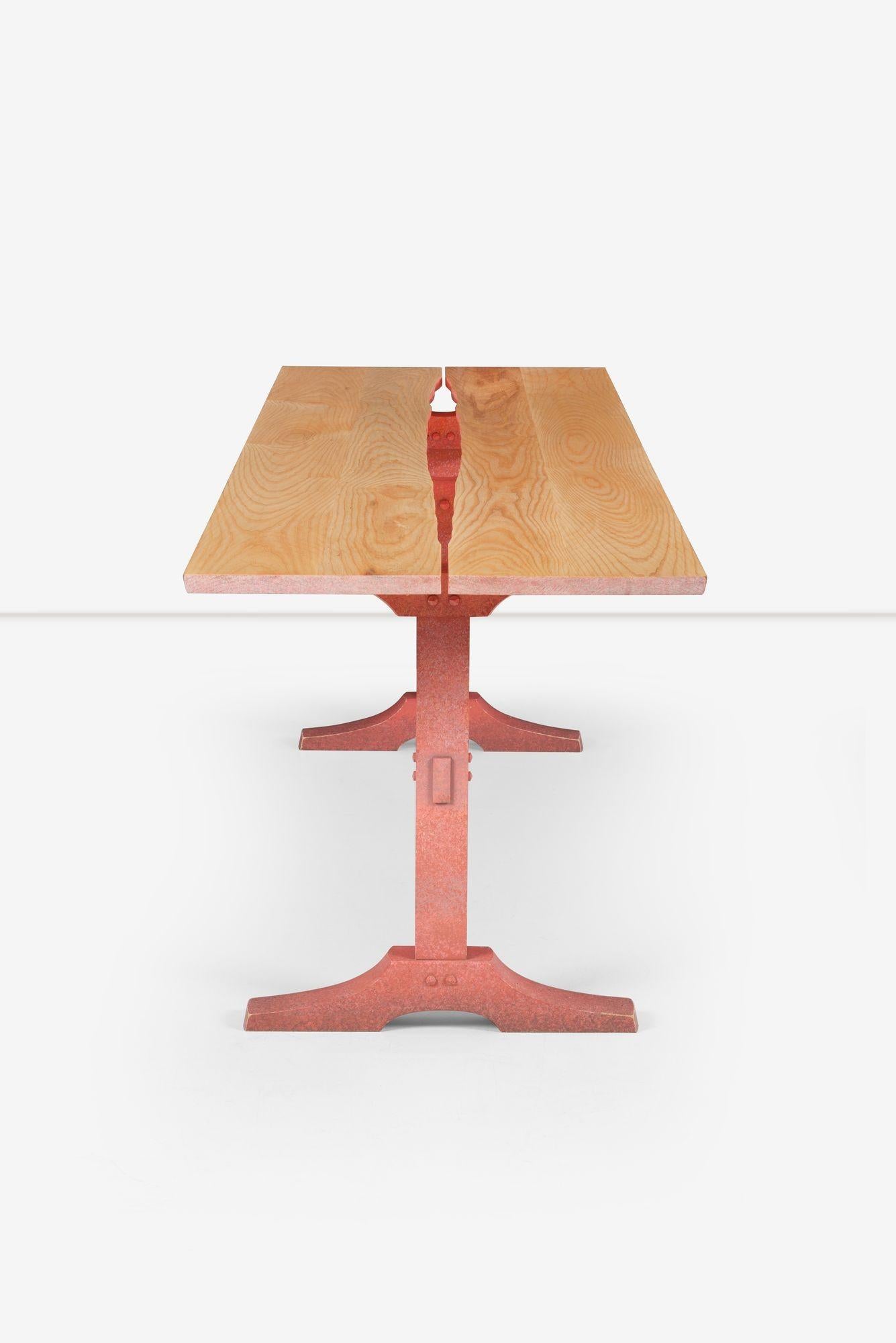 Table à tréteaux à neuf pieds faite à la main par Don Braden en vente 5