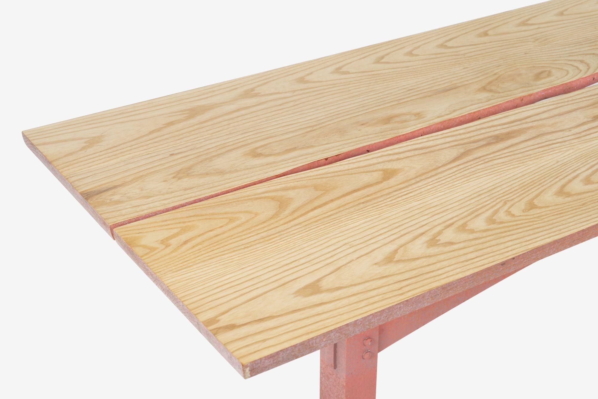 Chêne Table à tréteaux à neuf pieds faite à la main par Don Braden en vente
