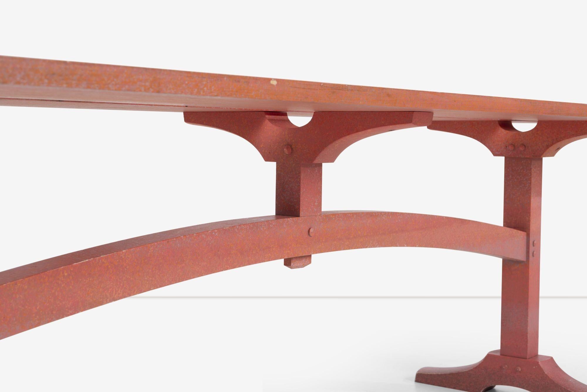 Table à tréteaux à neuf pieds faite à la main par Don Braden en vente 2