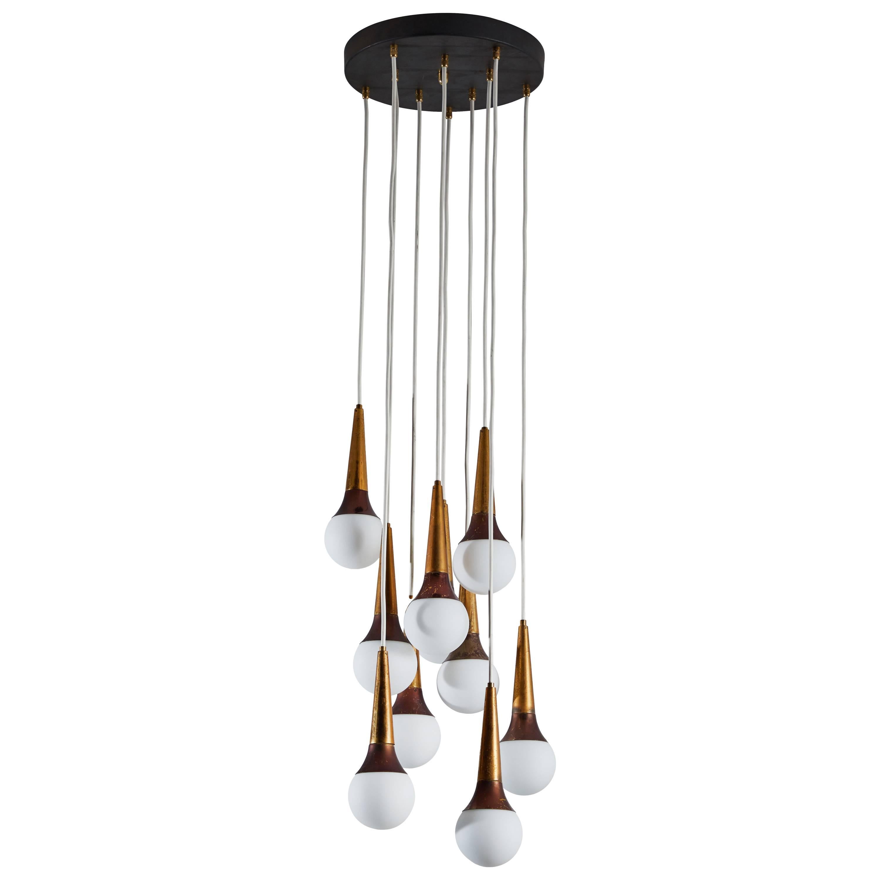 Nine Globe Italian Chandelier by Stilnovo