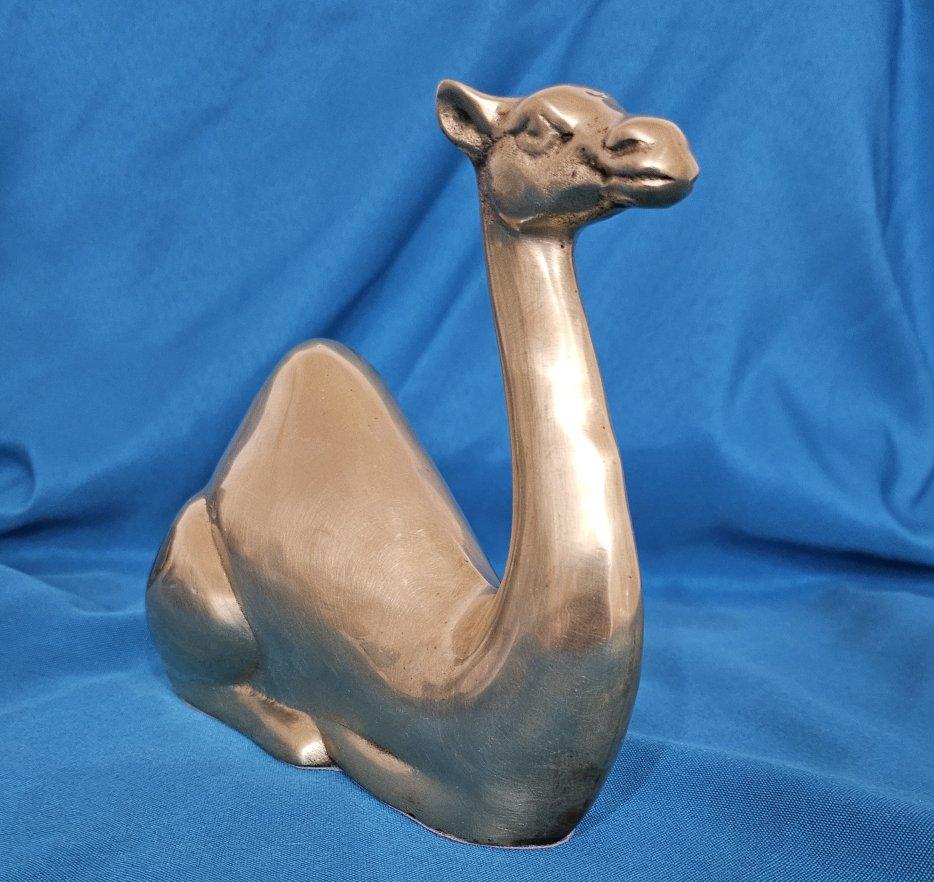 Nine Inch Mid-Century Modern Brass Camel Sculpture 4