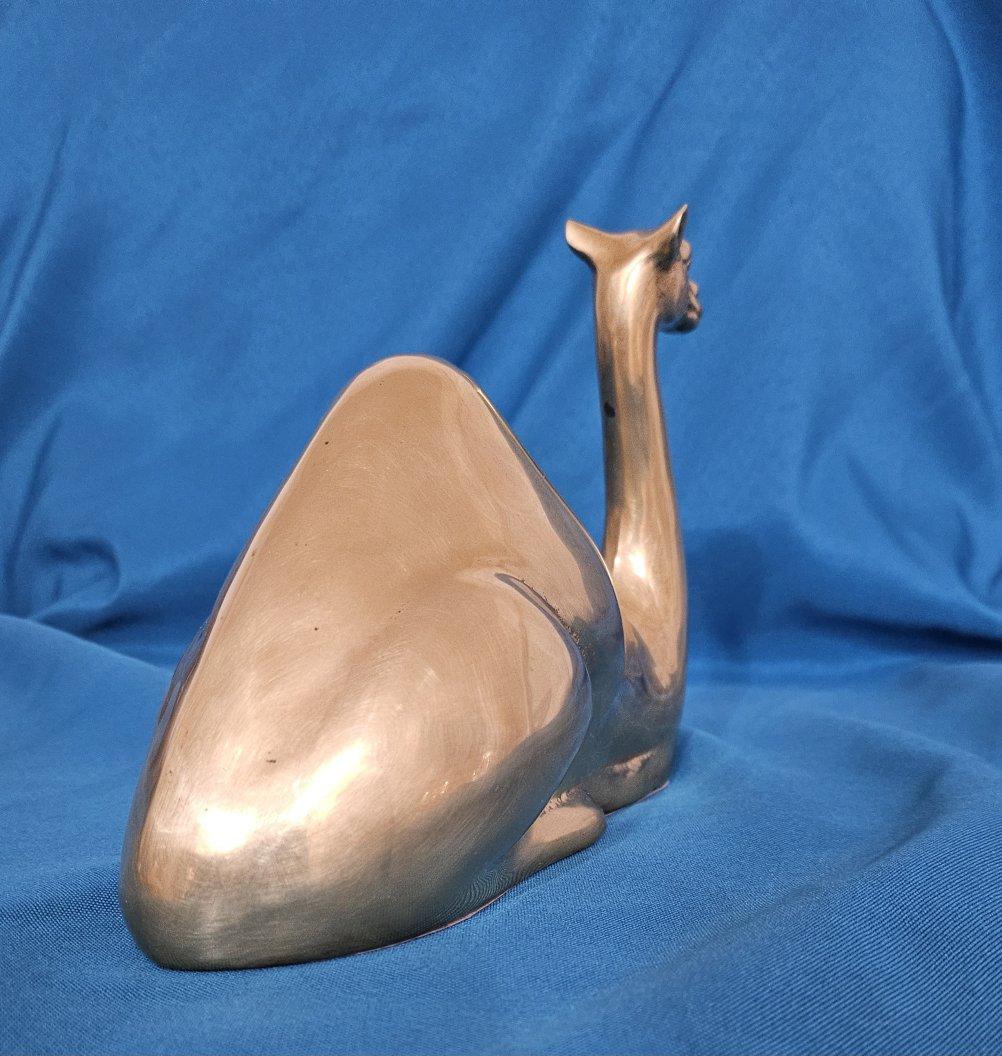 Unknown Nine Inch Mid-Century Modern Brass Camel Sculpture