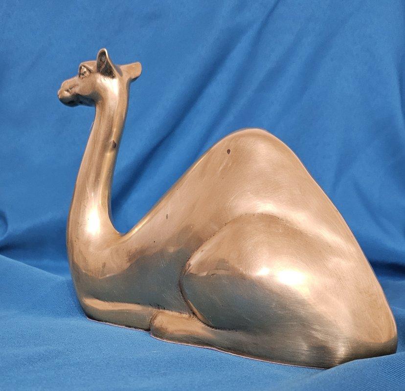 Nine Inch Mid-Century Modern Brass Camel Sculpture In Good Condition In Warrenton, OR