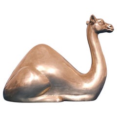 Nine Inch Mid-Century Modern Brass Camel Sculpture