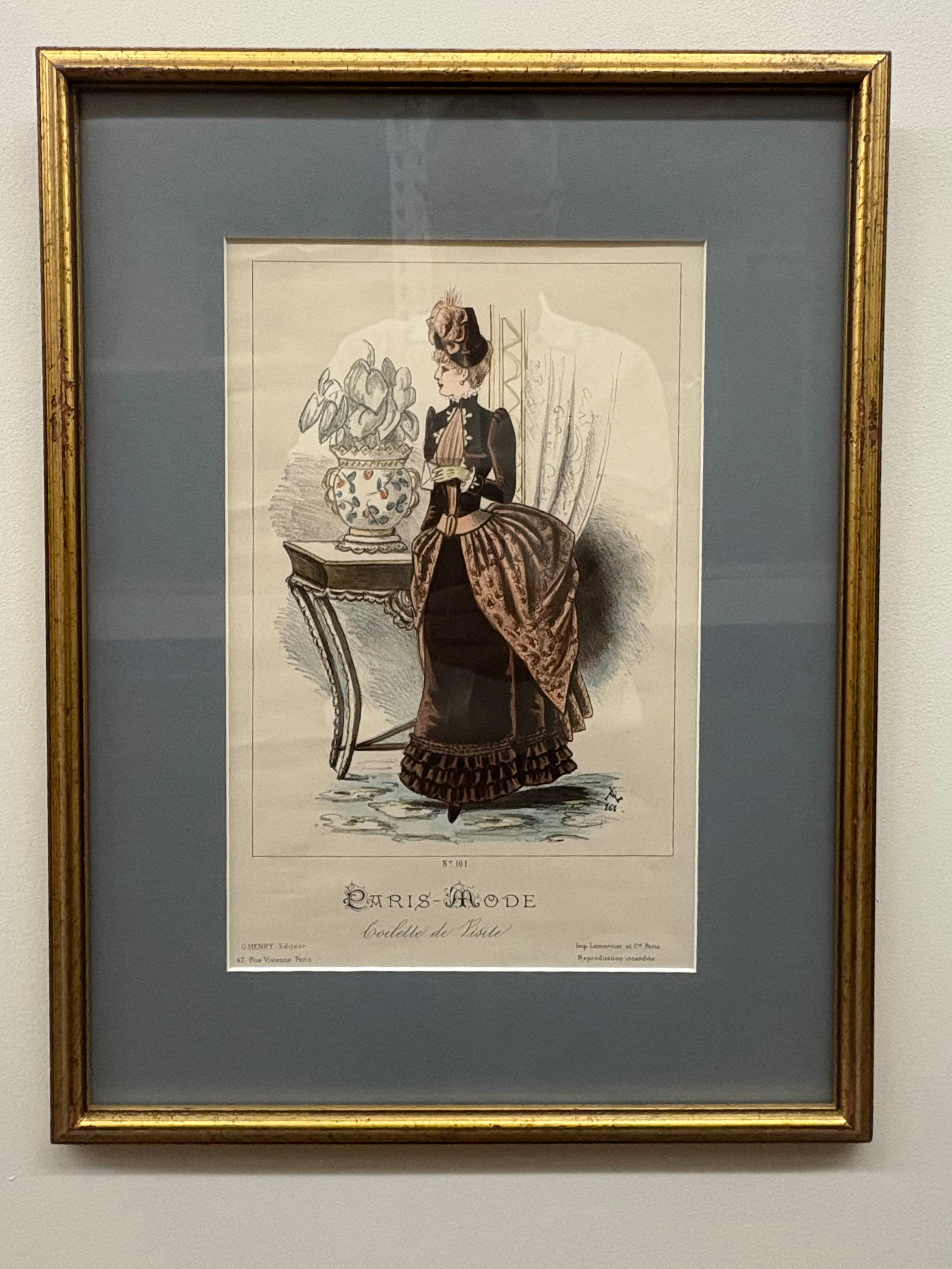 French Five Lemercier & Cie Plates, Framed and Matted Christies NYC For Sale