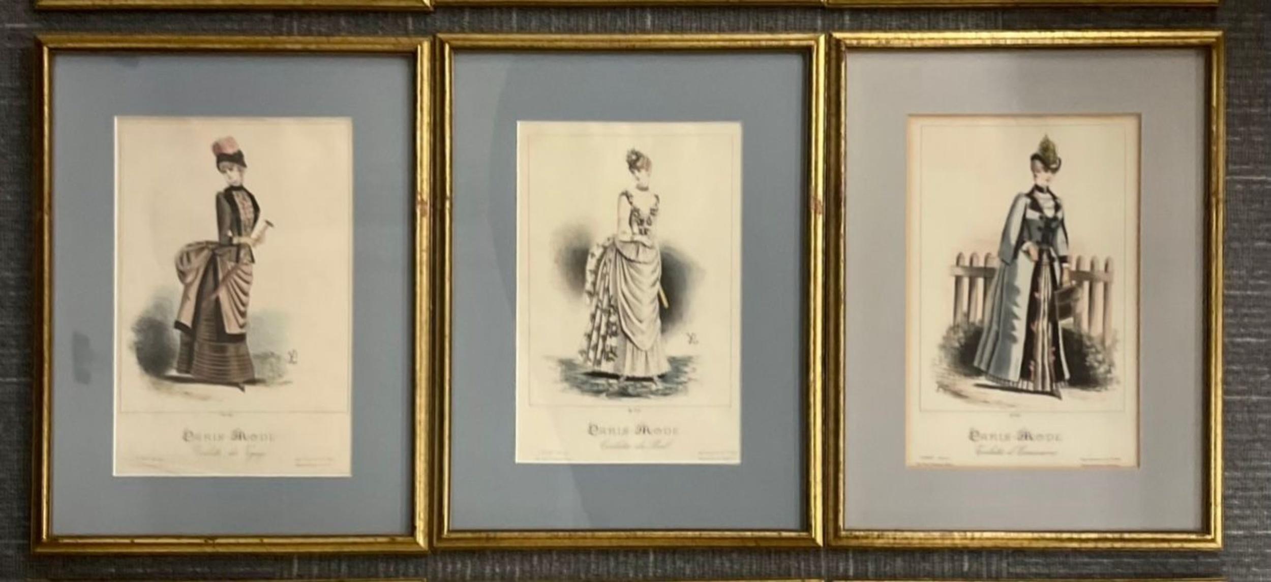 Nine Lemercier & Cie Plates, Framed and Matted Christies NYC In Good Condition For Sale In Stamford, CT