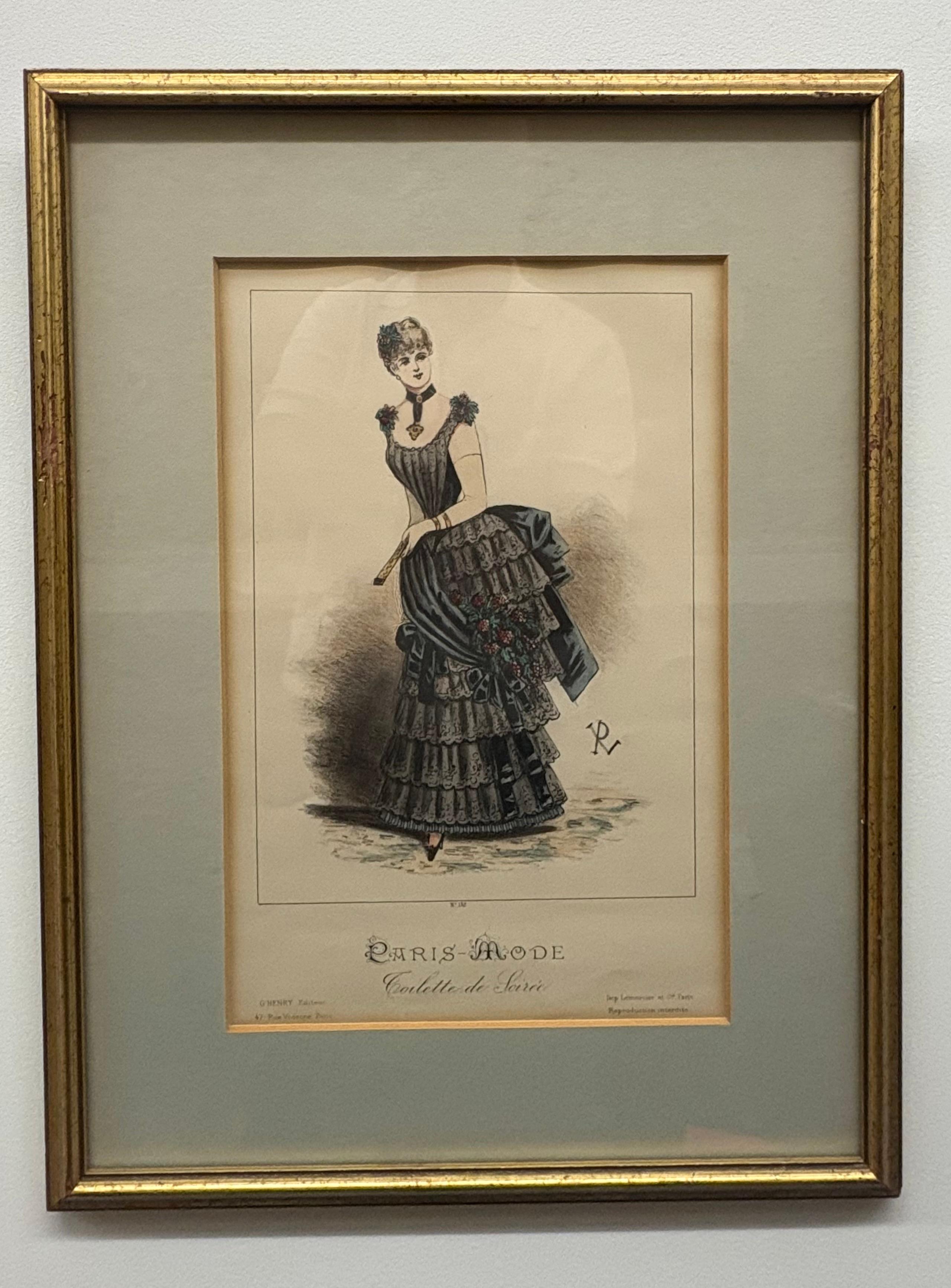 Paper Five Lemercier & Cie Plates, Framed and Matted Christies NYC For Sale