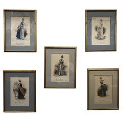 Five Lemercier & Cie Plates, Framed and Matted Christies NYC