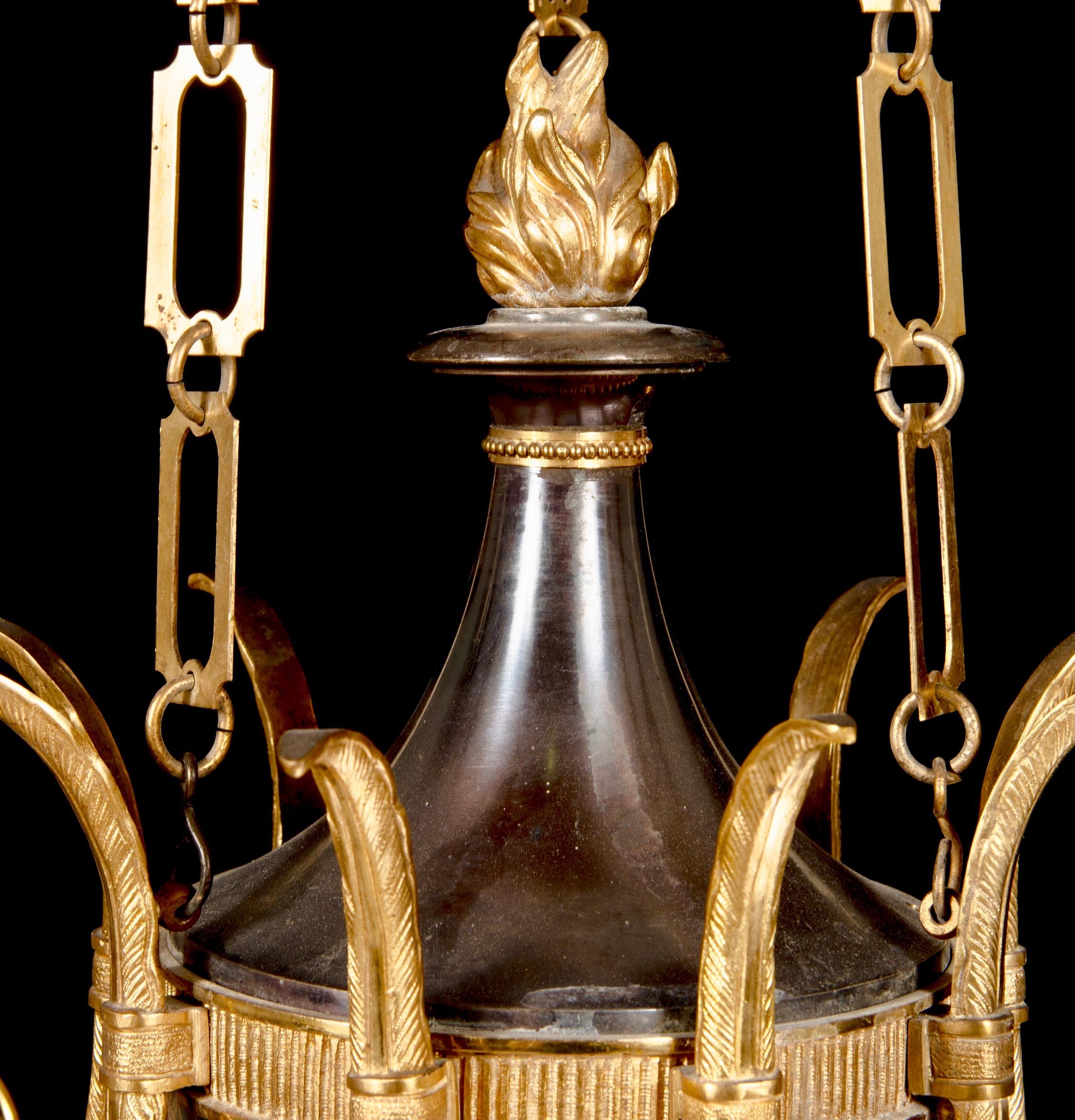 Gilt Nine-Light Chandelier in the Neoclassical Style