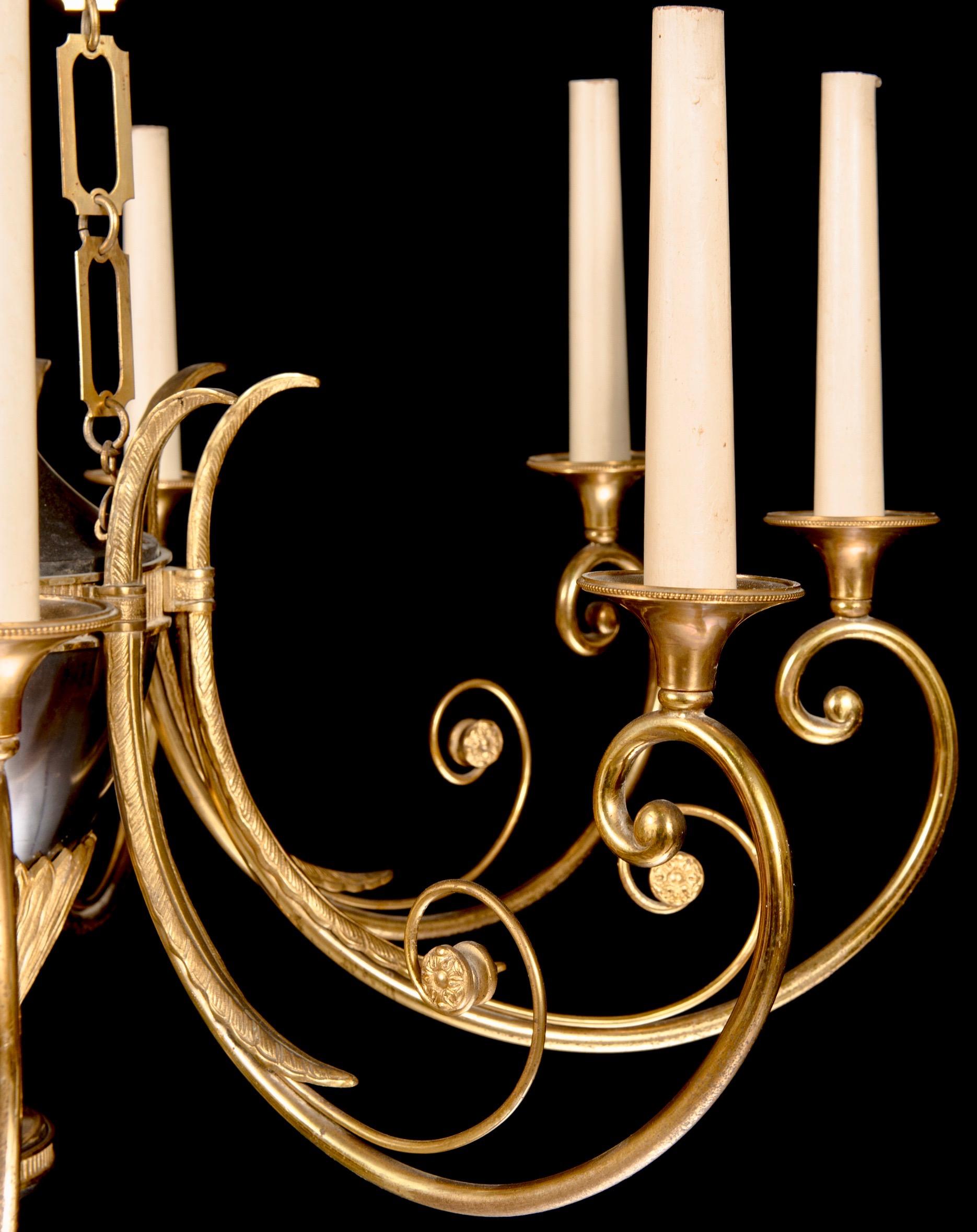 Nine-Light Chandelier in the Neoclassical Style In Good Condition In Stockholm, SE
