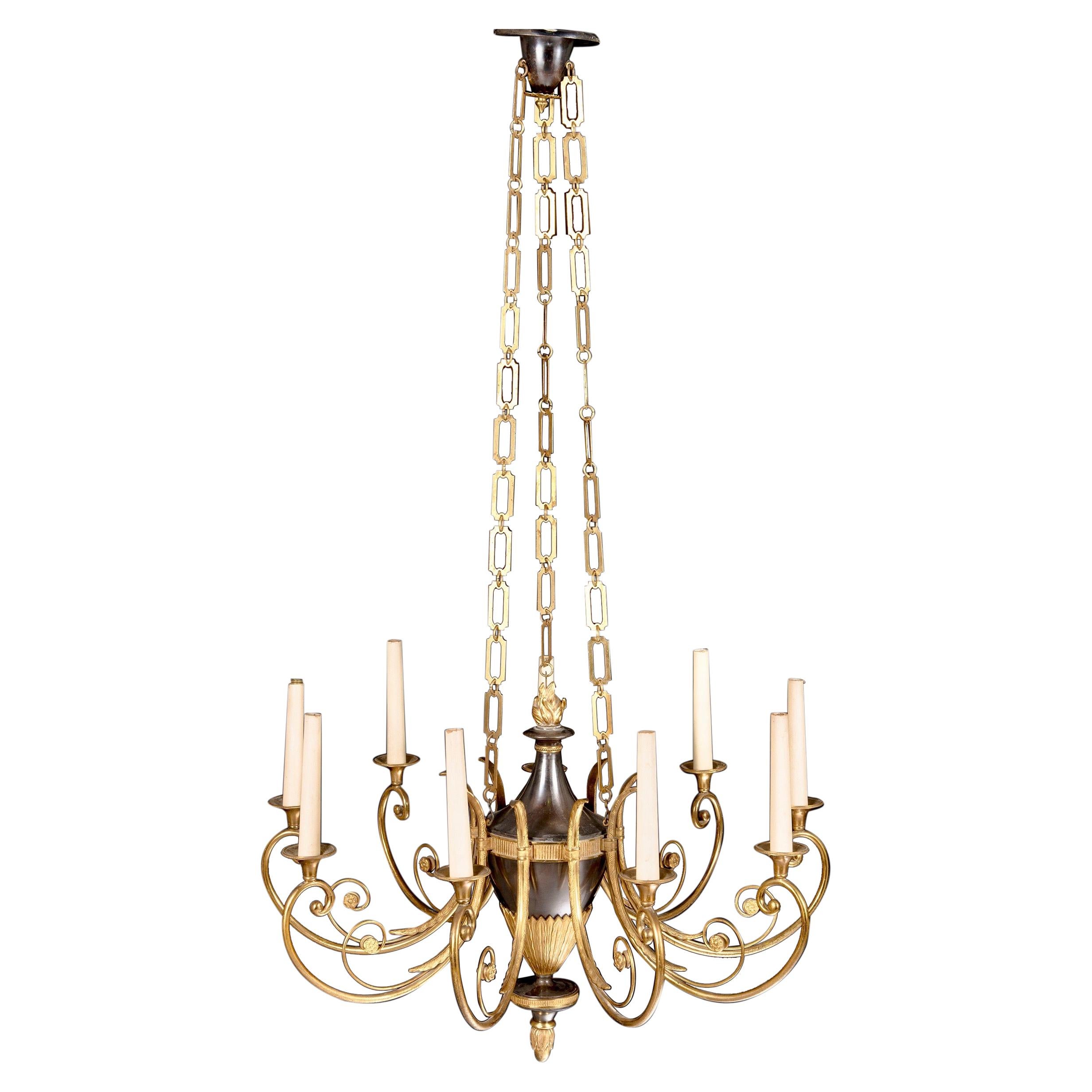 Nine-Light Chandelier in the Neoclassical Style