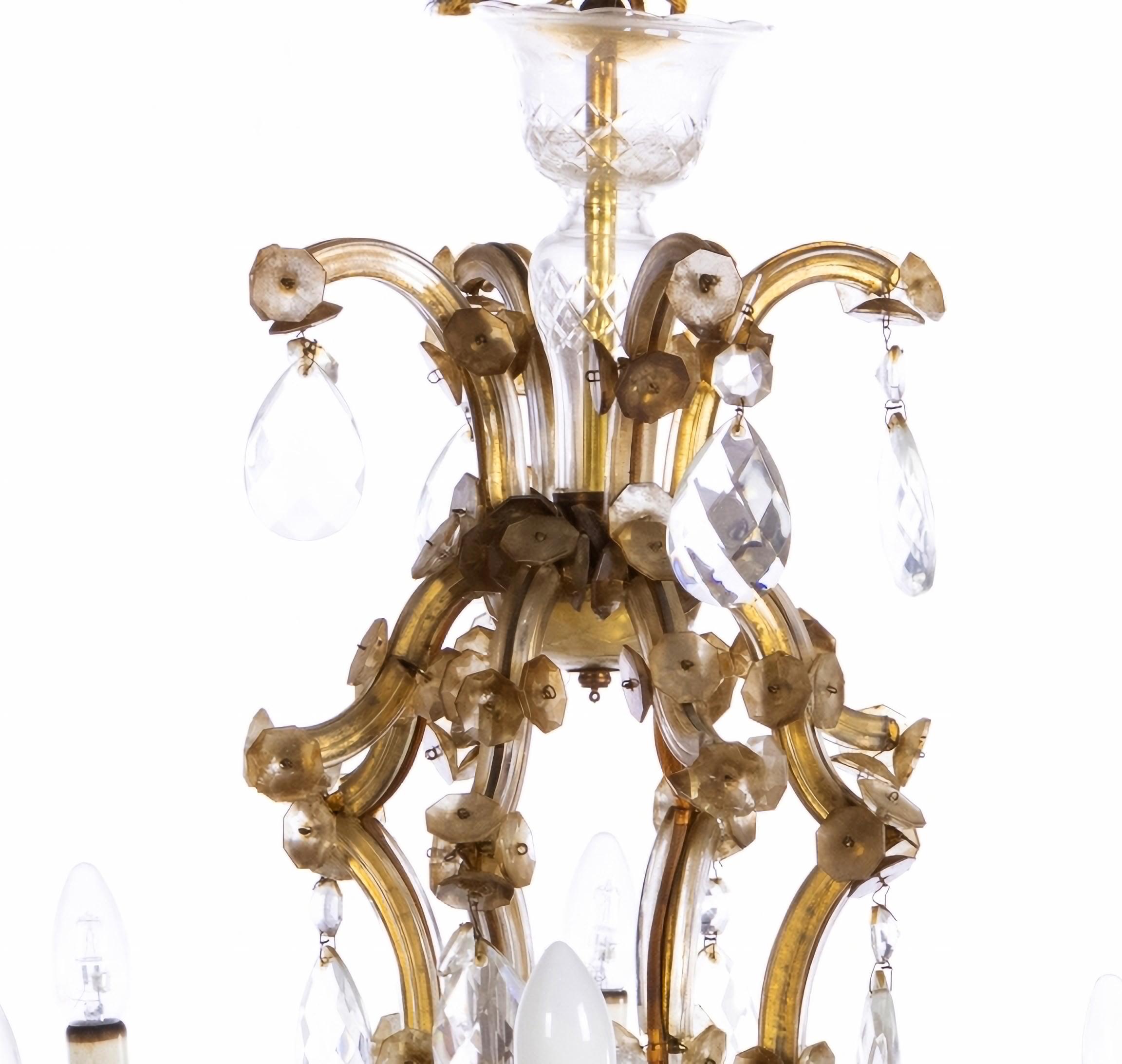 Modern Nine Light Chandelier Portuguese Began 20th Century For Sale