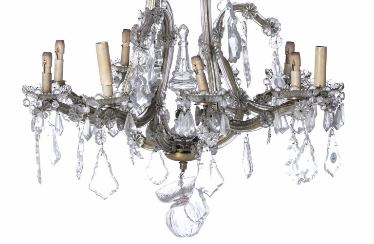 Nine Light Chandelier Portuguese Began 20th Century For Sale at 1stDibs