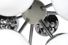 Nine Light Chrome Ball Sputnik Chandelier by Lightolier c. 1970's
