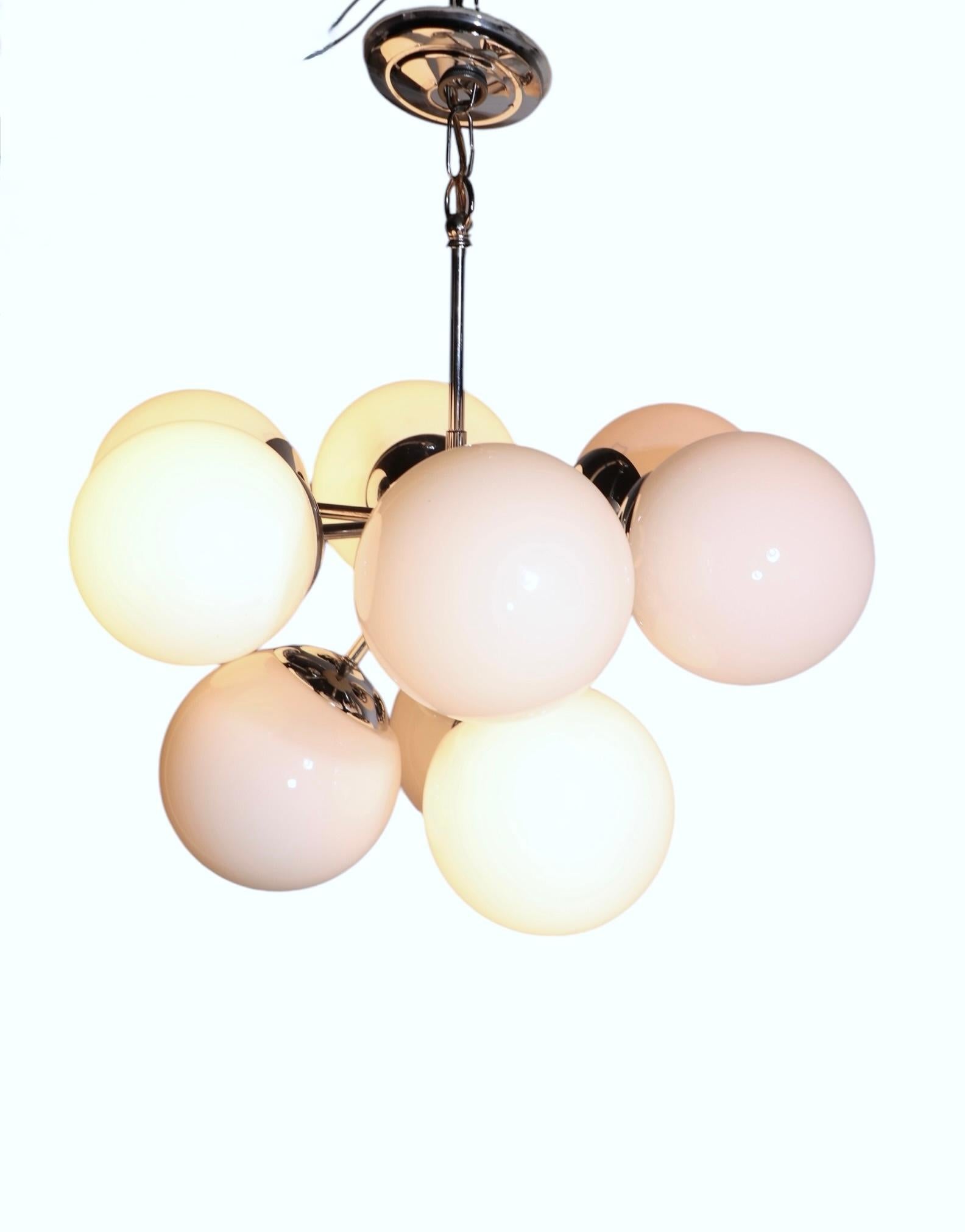 Lustre Sputnik à neuf lumières en chrome de Lightolier, c. 1970 en vente 2