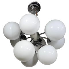 Nine Light Chrome Ball Sputnik Chandelier by Lightolier c. 1970's