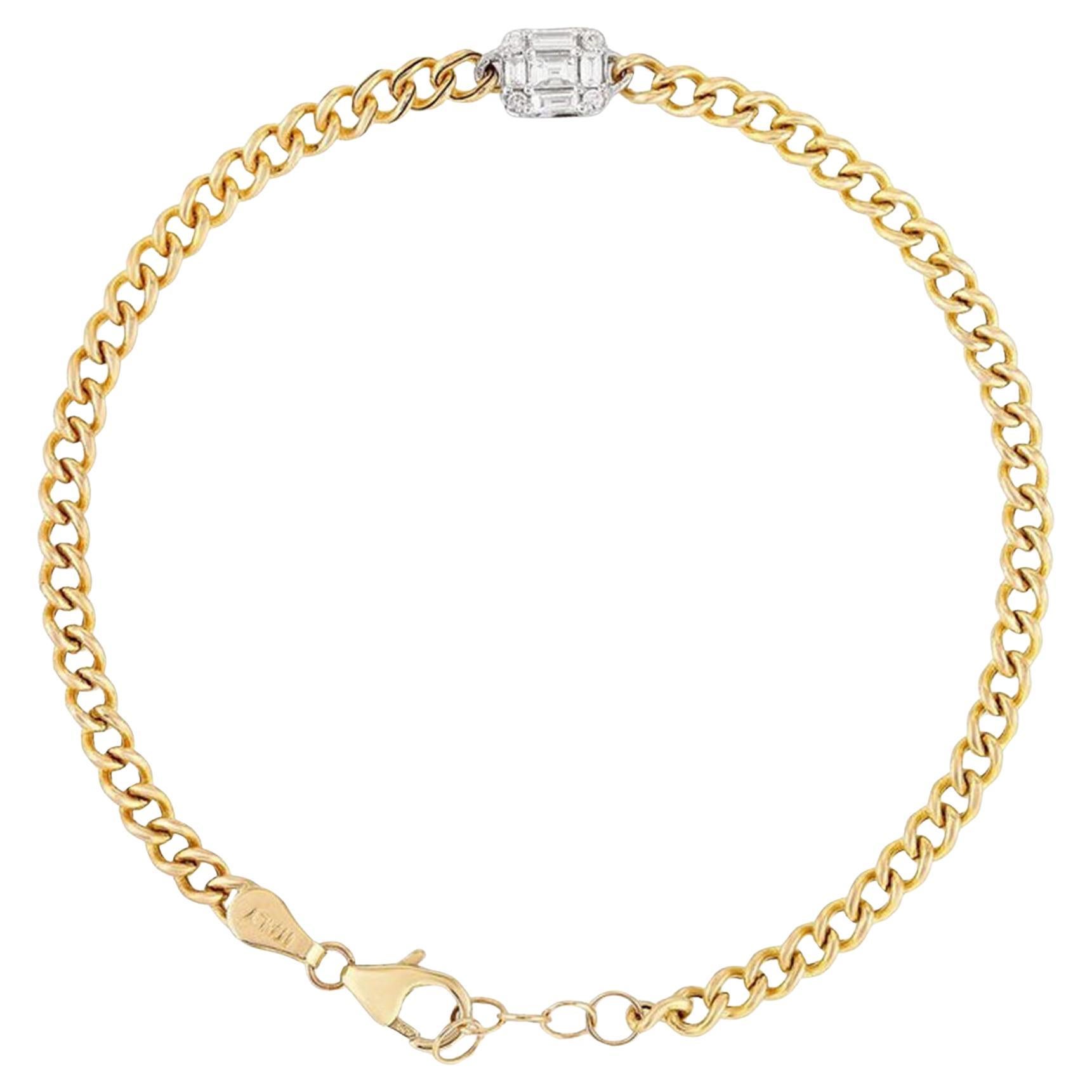 Nine Lightwave Diamond 14K (or 18k upon request) Yellow Gold Link Bracelet