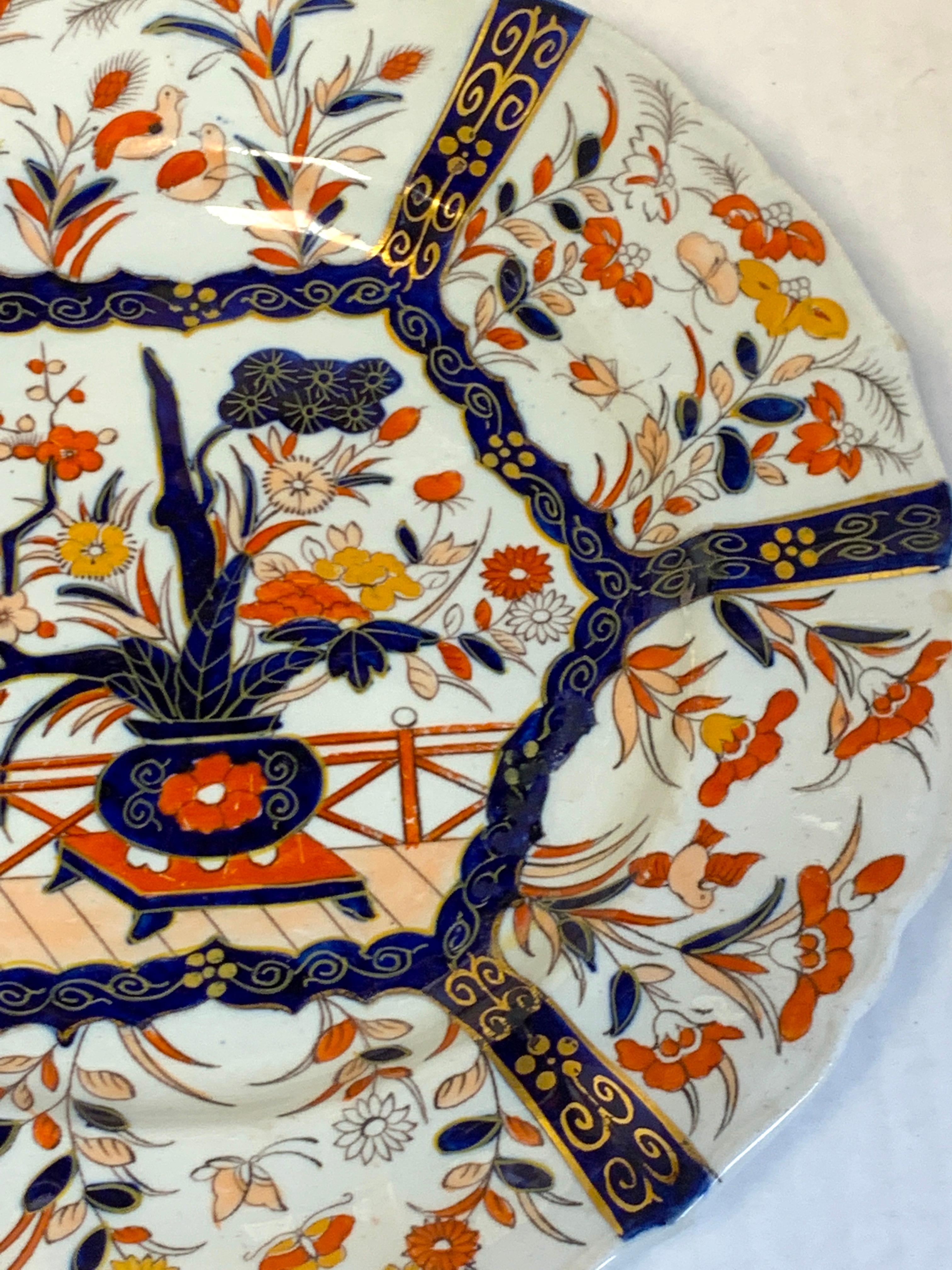 English Nine Masons Ironstone Dinner Plates Imari /Indian Tree Pattern Variation