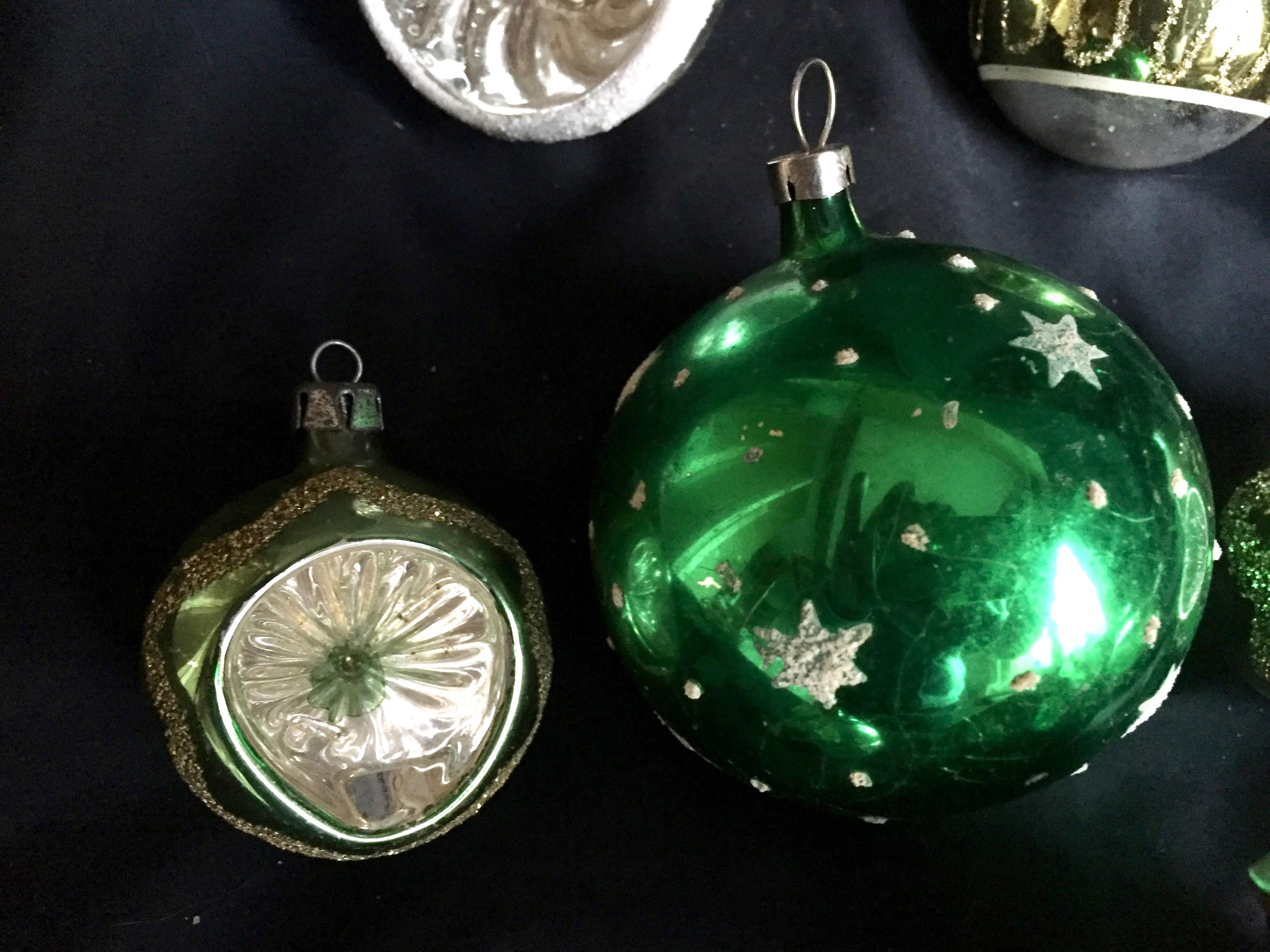green mercury glass christmas ornaments
