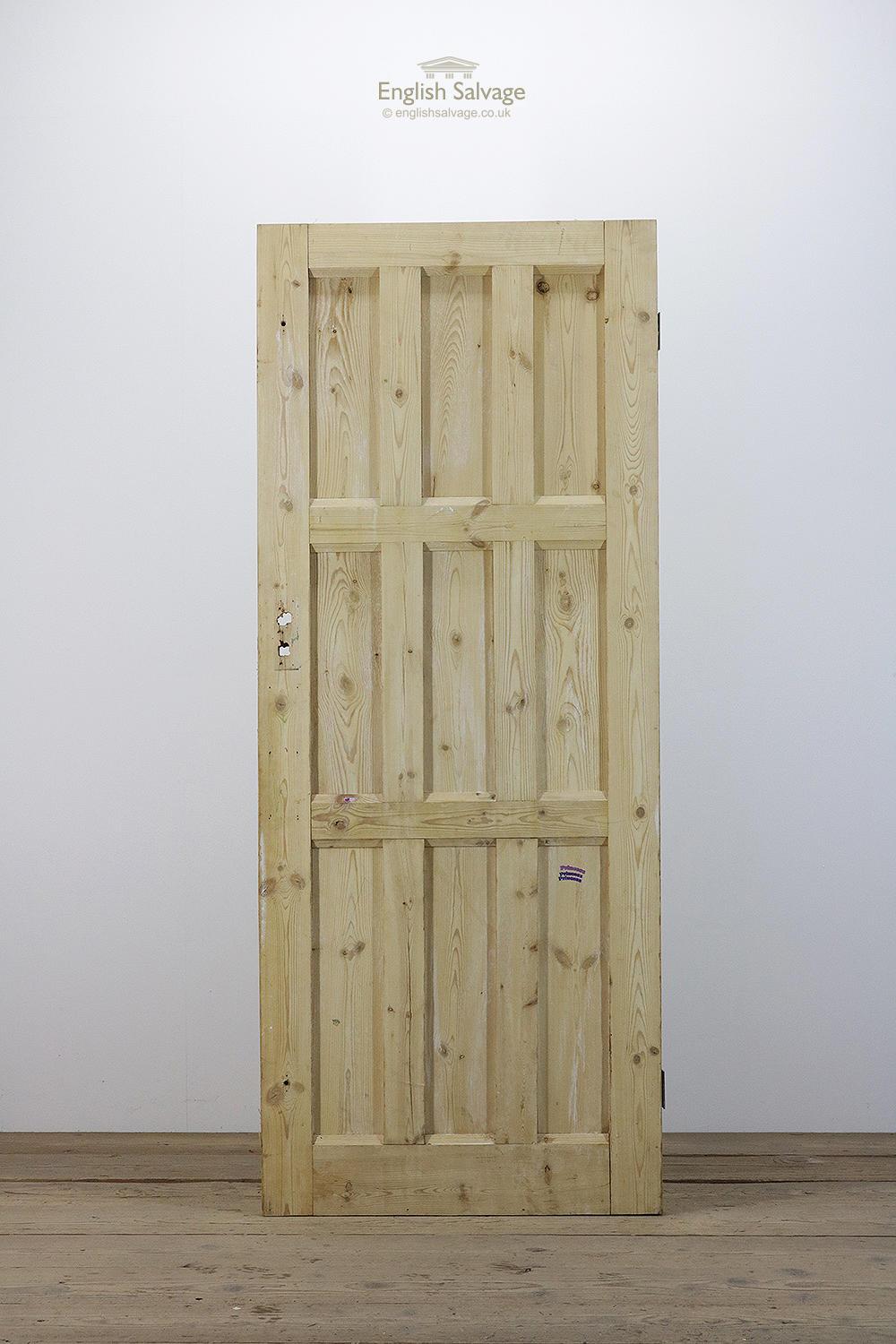 Nine Panel Pine Interior Door, 20th Century In Good Condition For Sale In London, GB