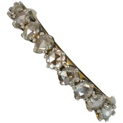 Vintage Nine Rose Cut Diamond 18 Carat Gold Stack Half Eternity Ring