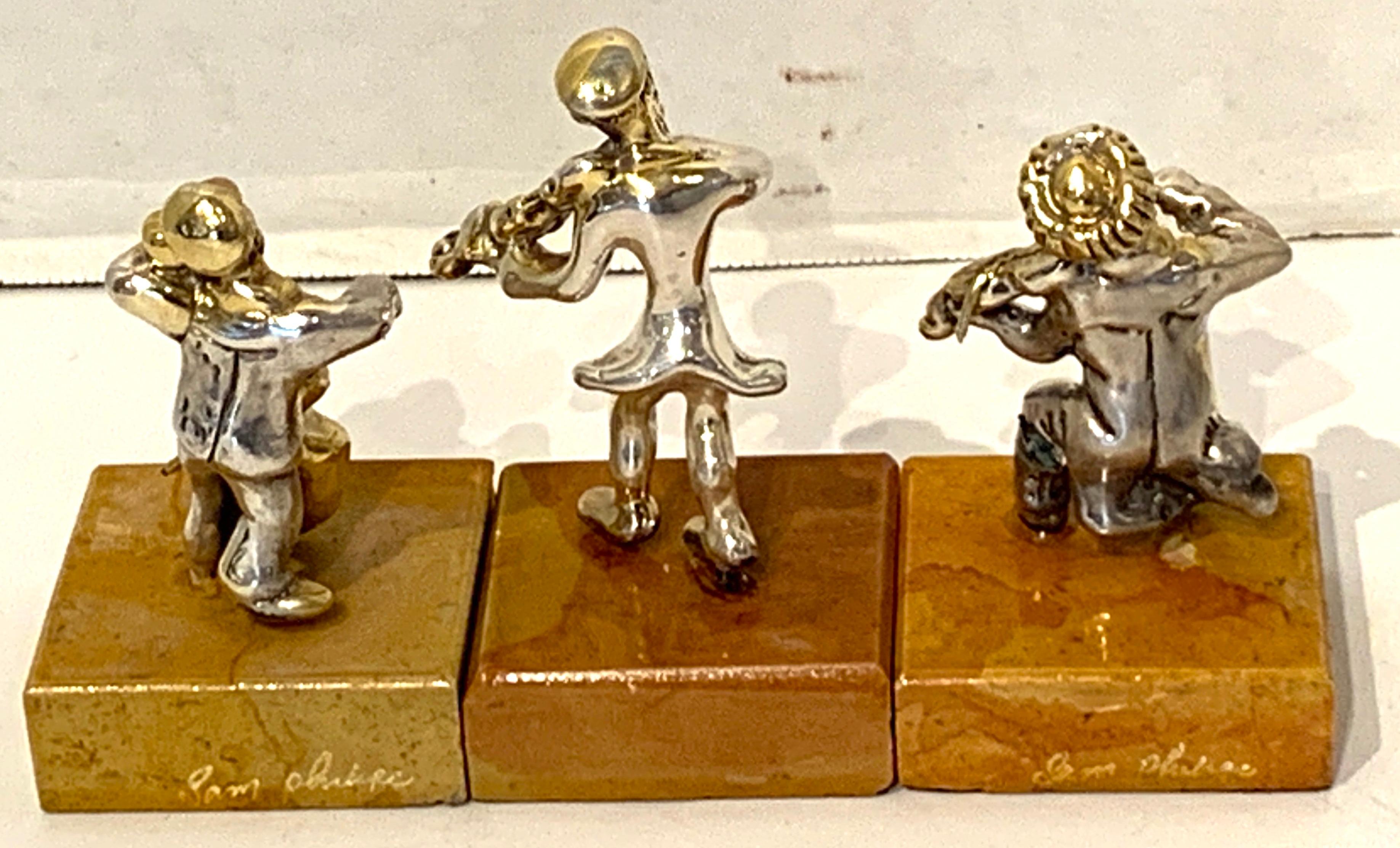 Marble Nine Sam Philipe Gilt Sterling Judaica Sculptures