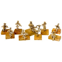 Neuf sculptures judaïques en sterling doré de Sam Philipe