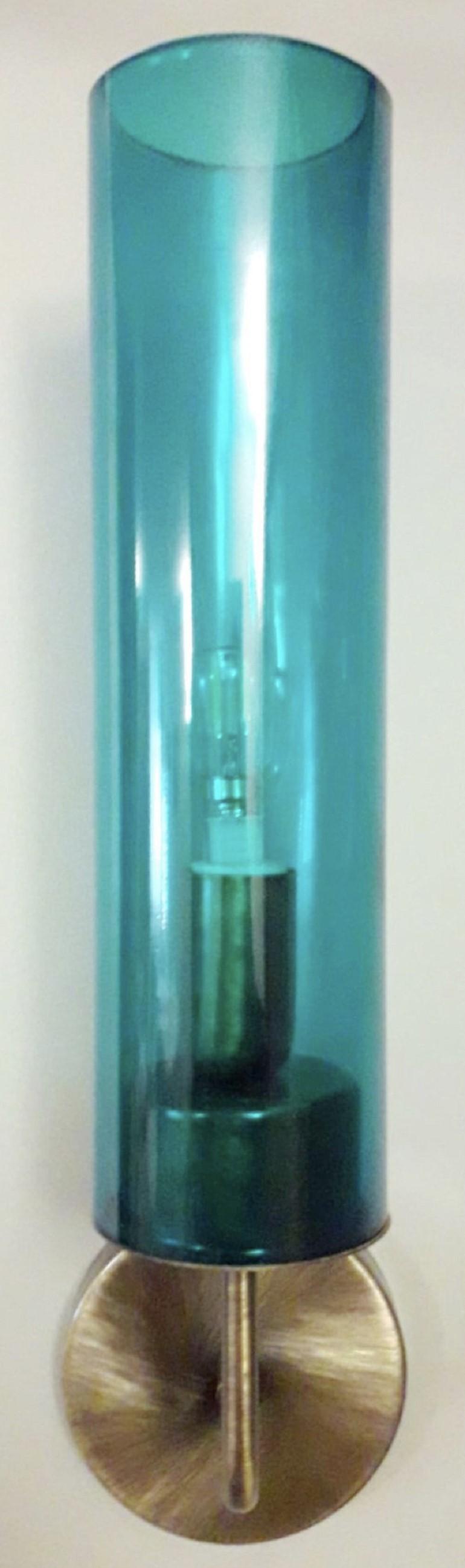 Nueve Apliques con Tubos de Cristal de Murano Azul Estilo de Agne Jakobsson. Italia, años 70 en venta 1