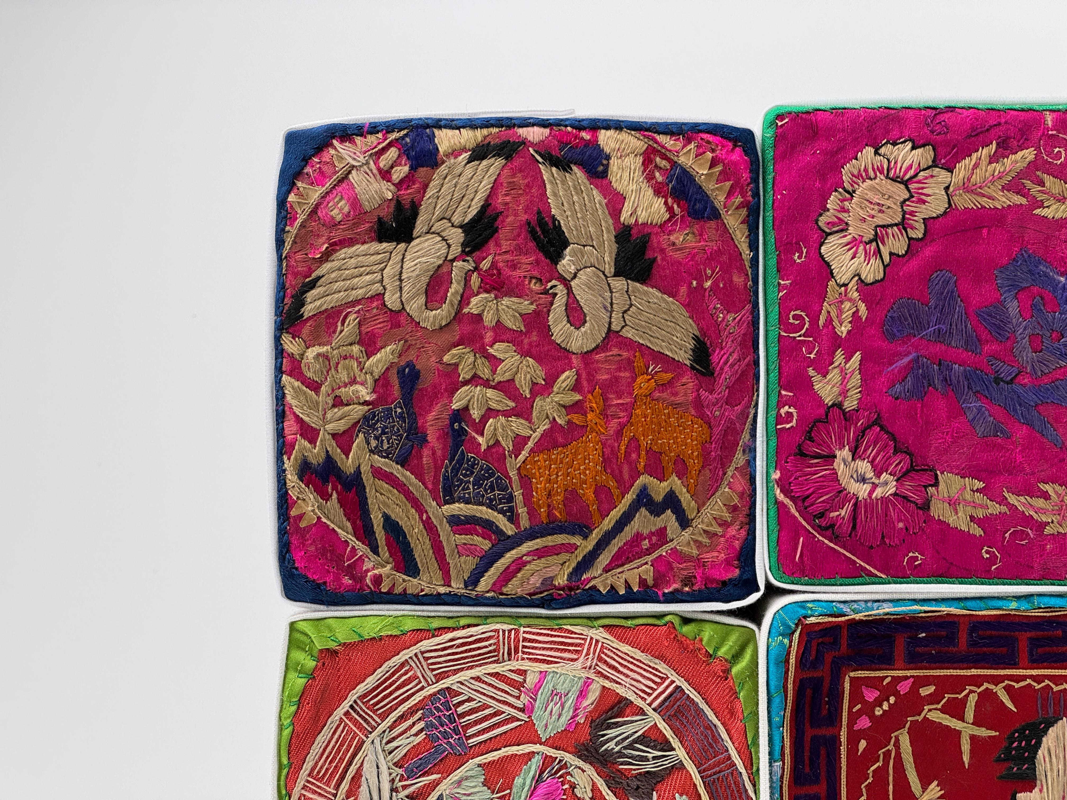 Fabric Nine Sqare Auspicious Korean Traditional Embroidered Pillows For Sale