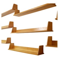 Retro Nine wooden wall shelves