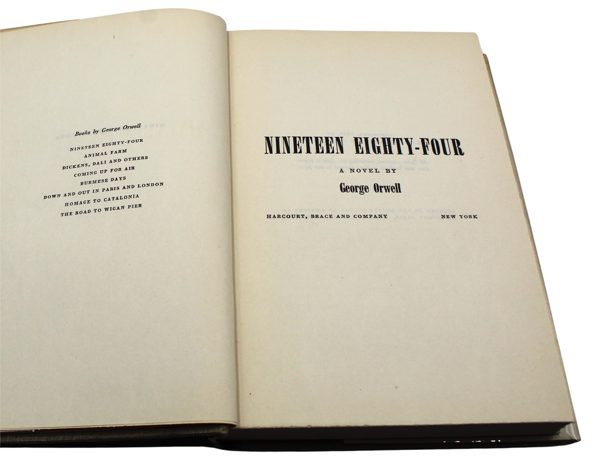 Nineteen Eighty-Four by George Orwell, Book of The Month Club Ed. in Original DJ In Good Condition In Colorado Springs, CO